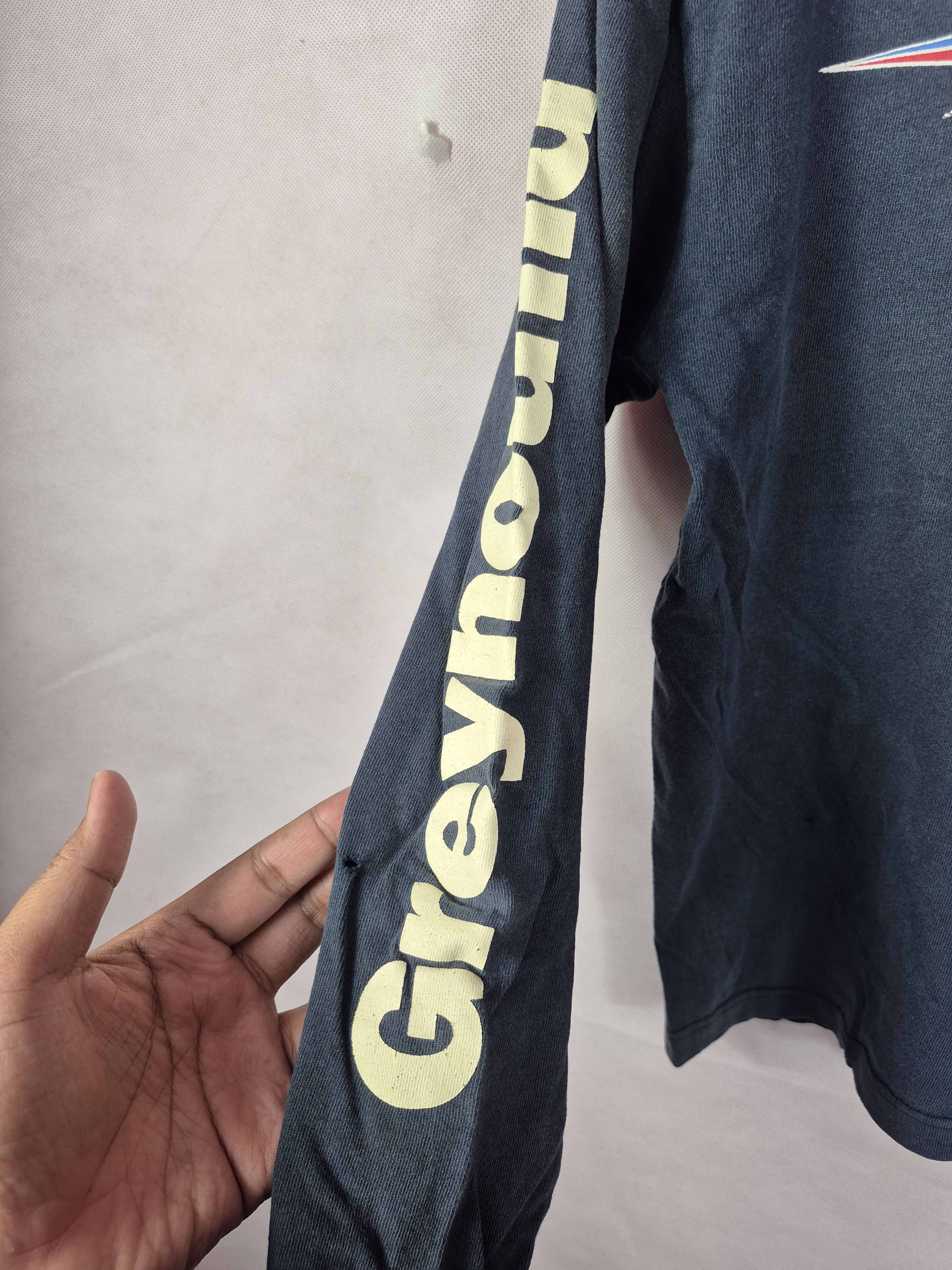 Vintage 🔥 Vintage Greyhound Longsleeves Distressed Tee Size US M / EU 48-50 / 2 - 14 Thumbnail