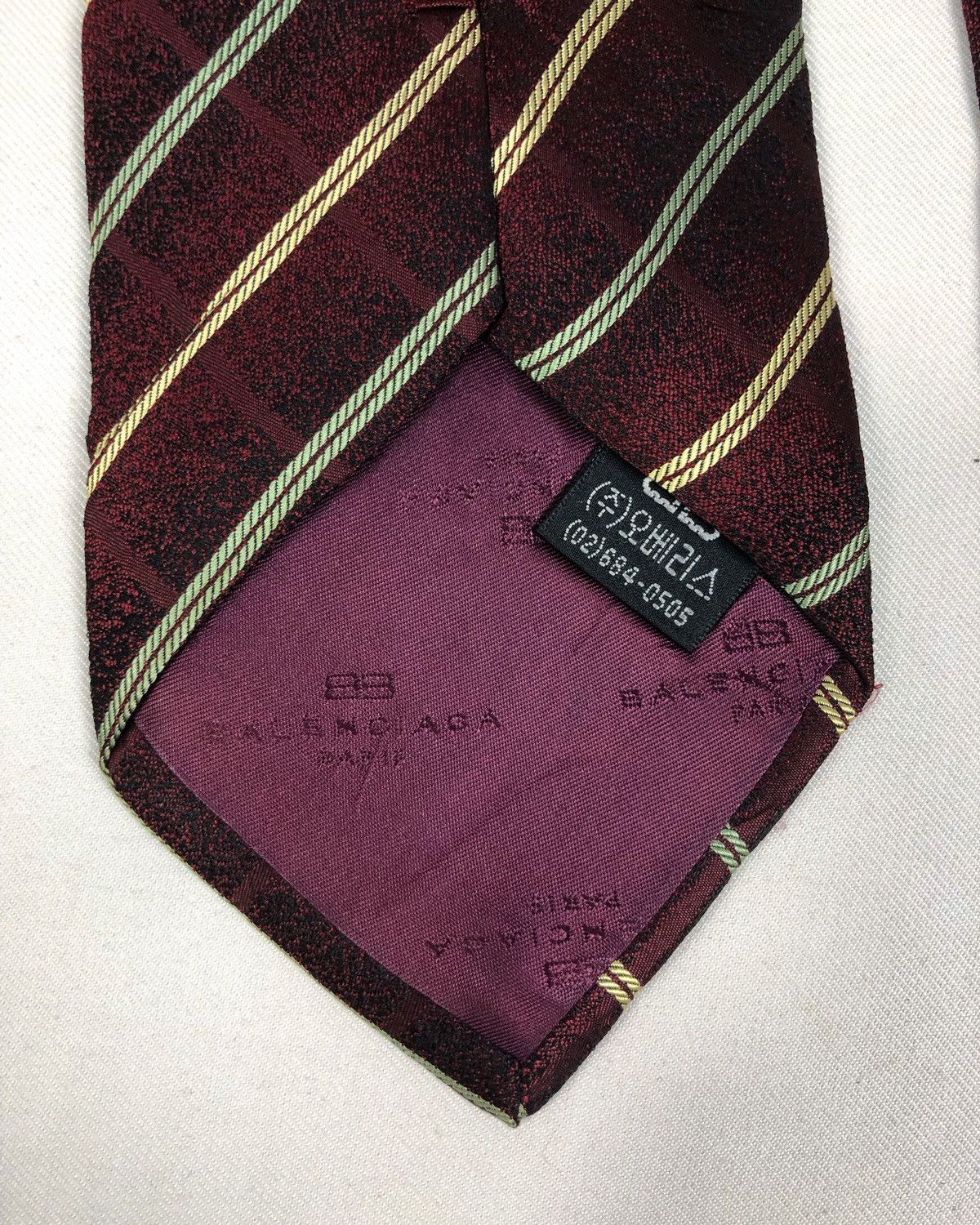 Balenciaga Rare Vintage Balenciaga Stripes Silk Tie Size ONE SIZE - 6 Thumbnail