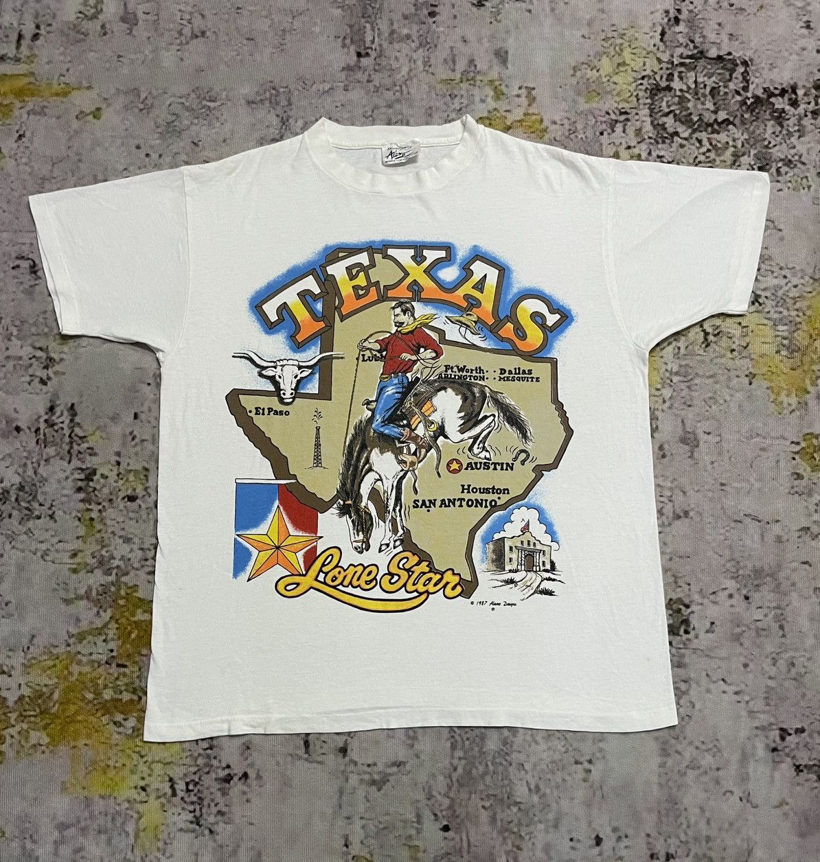 Vintage Texas Lone Star Alamo Designer Vintage 1987 Size US XL / EU 56 / 4 - 1 Thumbnail