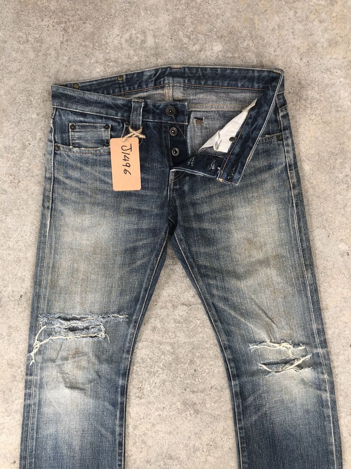 BUFFALO BOBS Buffalo Flared Selvedge Jeans Distressed Denim Size US 31 - 3 Thumbnail
