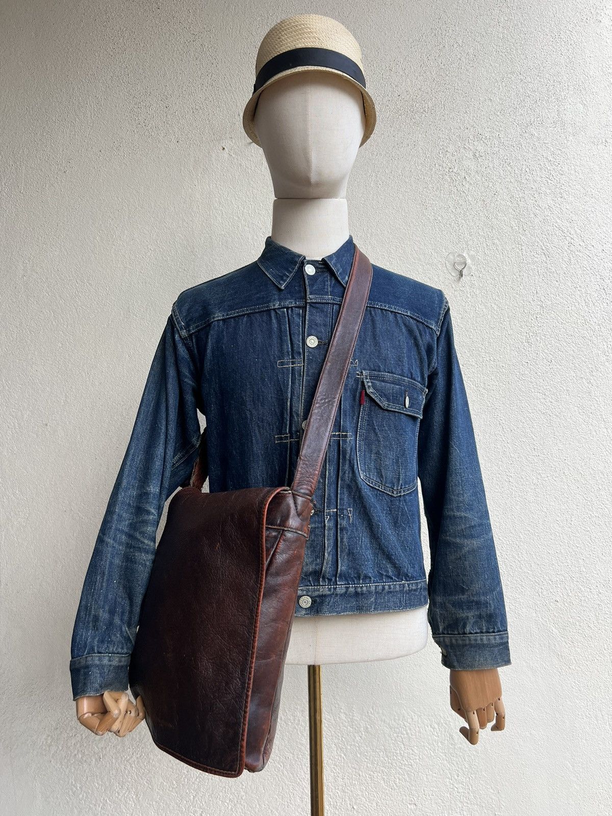 Leather VTG Masaki matsushima Paris Rips Distress Patina Leather Bag Size ONE SIZE - 3 Thumbnail