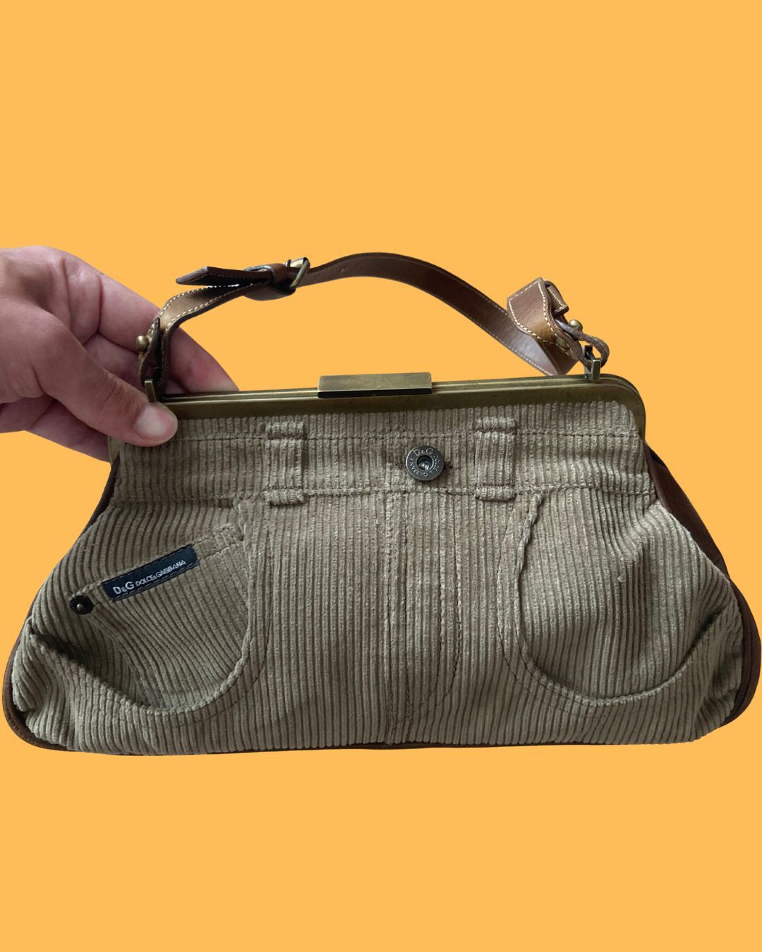 Dolce & Gabbana Dolce & Gabbana 👛 Reconstructed Corduroy Pants Purse Bag Size ONE SIZE - 2 Thumbnail
