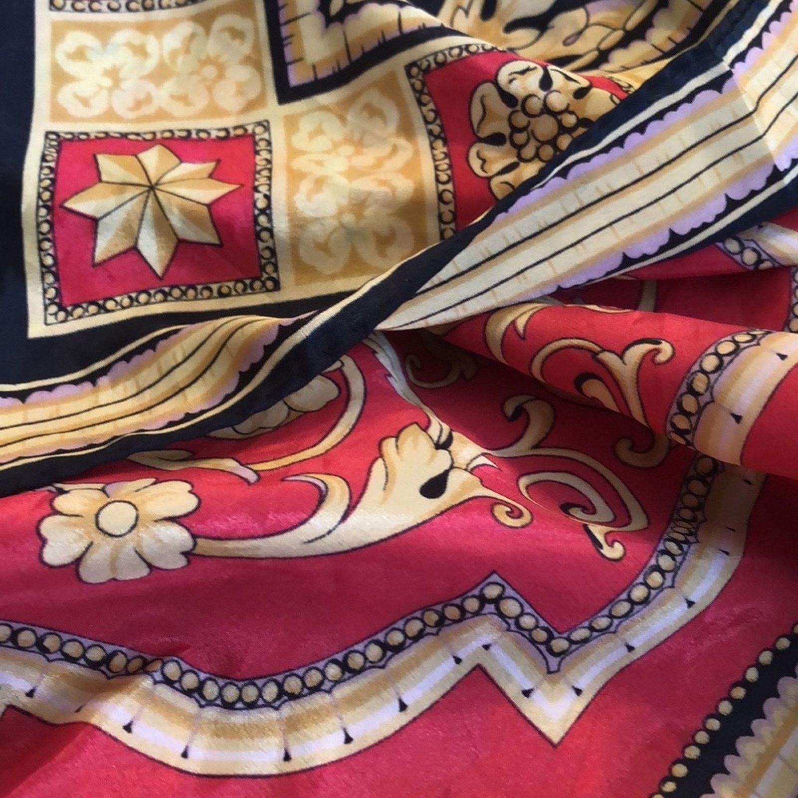 Other Italian design navy pink & gold tone silk scarf Size ONE SIZE - 7 Thumbnail