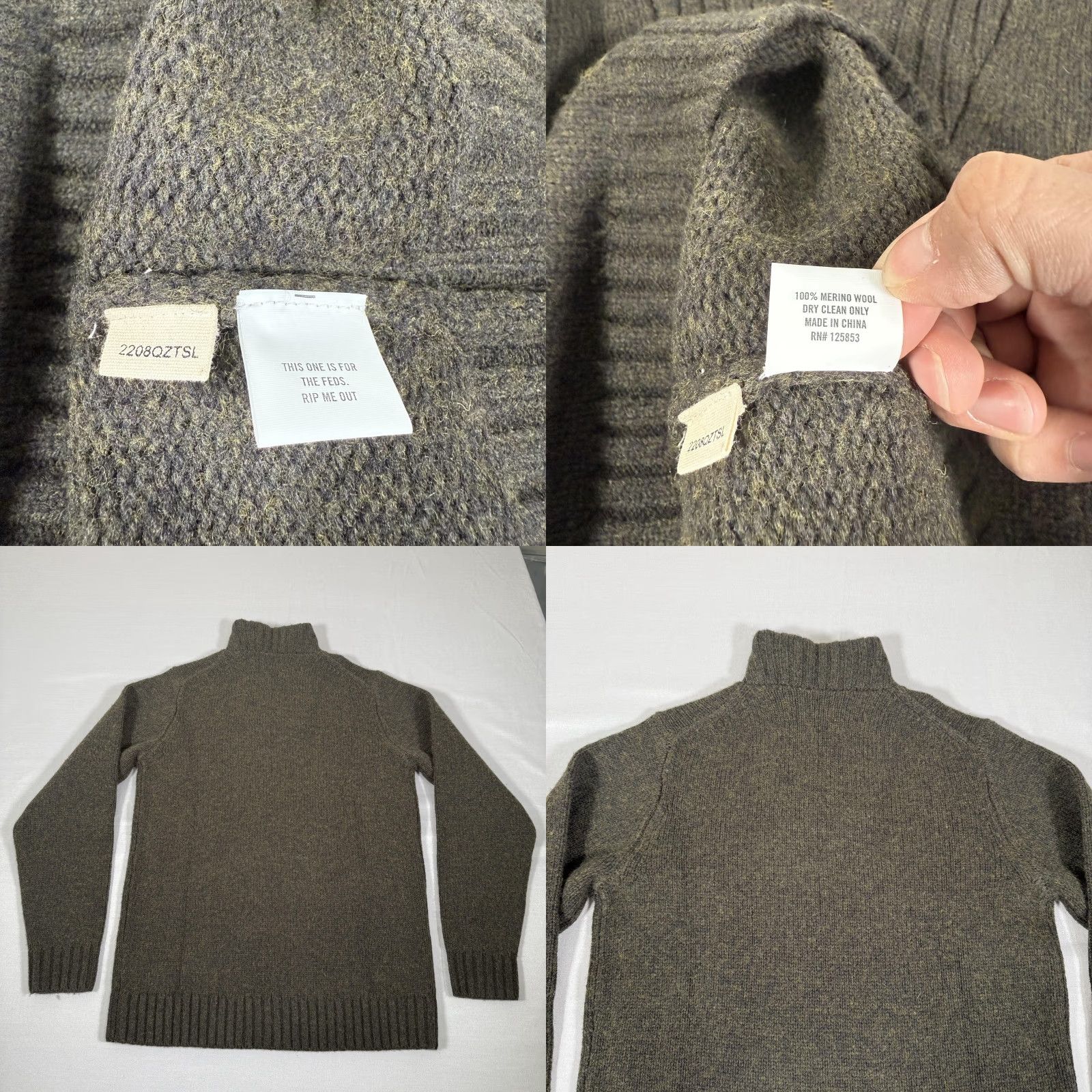 Taylor Stitch Taylor Stitch Sweater Mens 38 Green Merino Wool 1/4 Zip Pullover Knit Wool Outdoor Casual Size US M / EU 48-50 / 2 - 8 Thumbnail