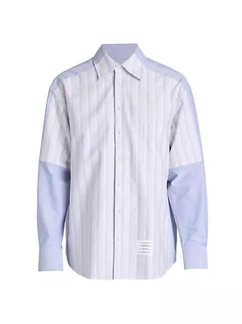 Thom Browne os11x0724 4-Bar Striped Cotton Oversized Oxford Shirt Size US XL / EU 56 / 4 - 1 Thumbnail