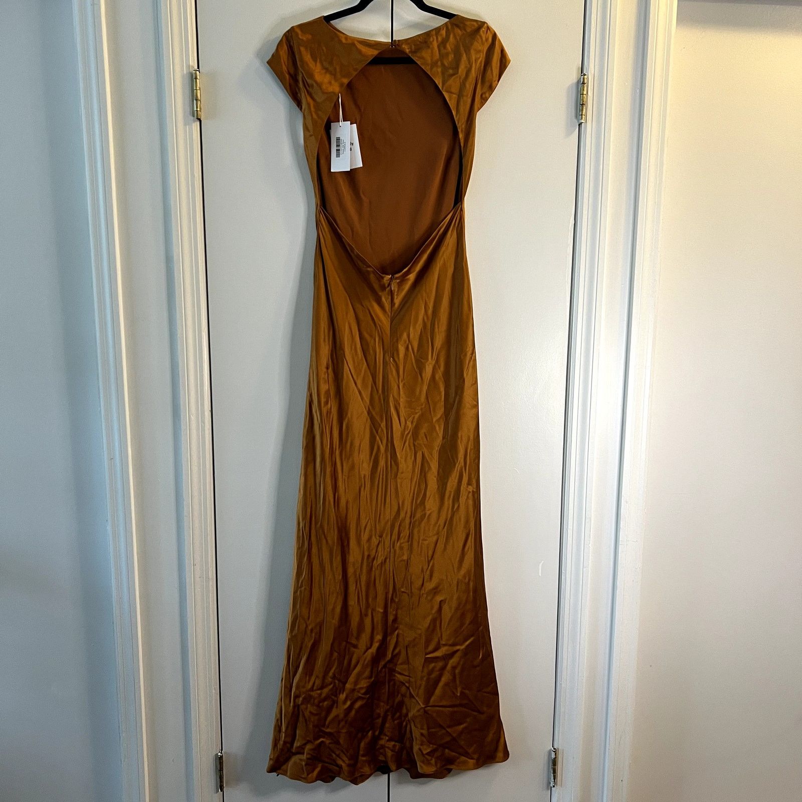 Reformation Reformation Niamh Silk Dress Copper Gold Size 8 100% Size M / US 6-8 / IT 42-44 - 5 Thumbnail