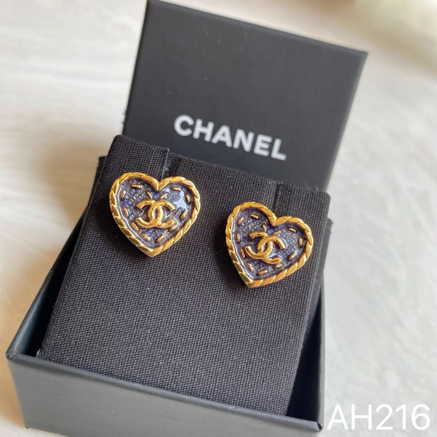 Chanel Chanel 24P Blue Denim Heart Earrings (Xiao) New Box AH216 Size ONE SIZE - 5 Thumbnail