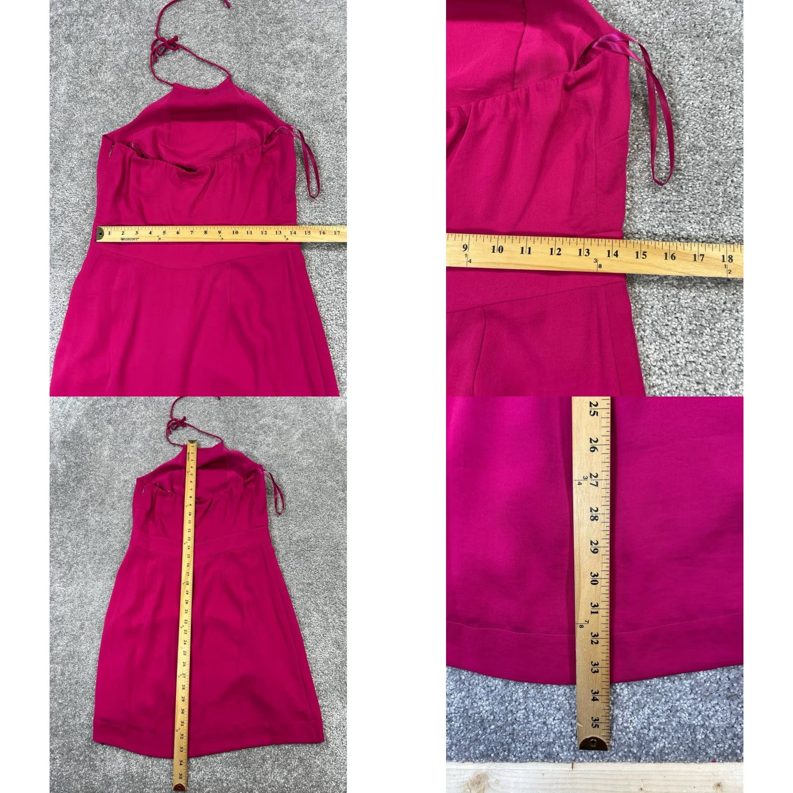 Banana Republic Dress Womens 6 Petite Pink Halter Blouson New