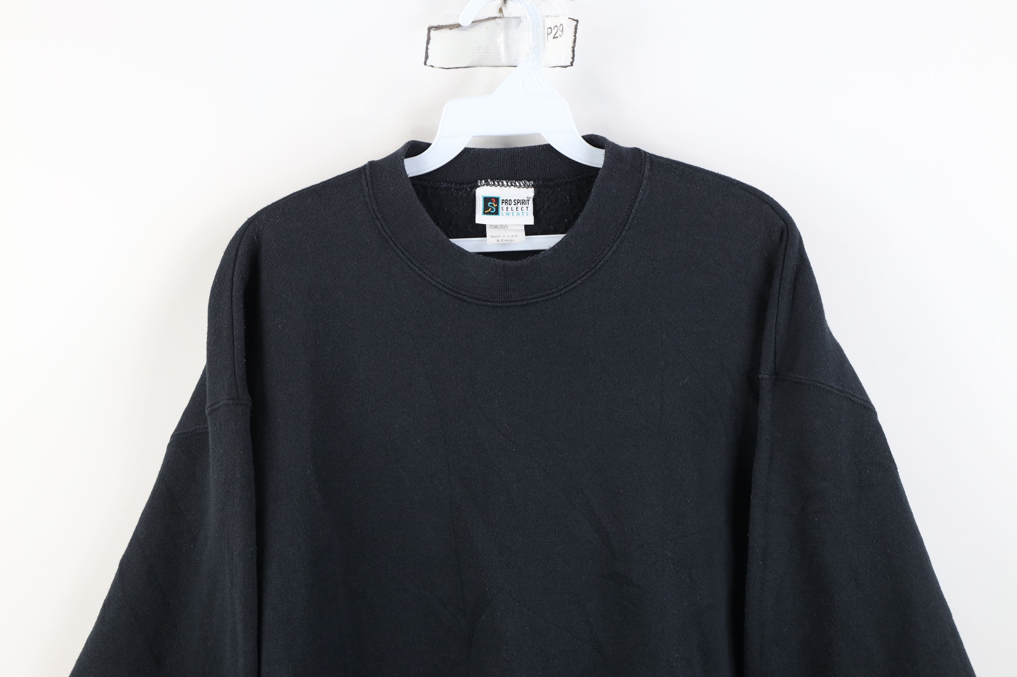 Vintage Vintage 90s Streetwear Blank Crewneck Sweatshirt Black USA Size XL / US 12-14 / IT 48-50 - 2 Thumbnail