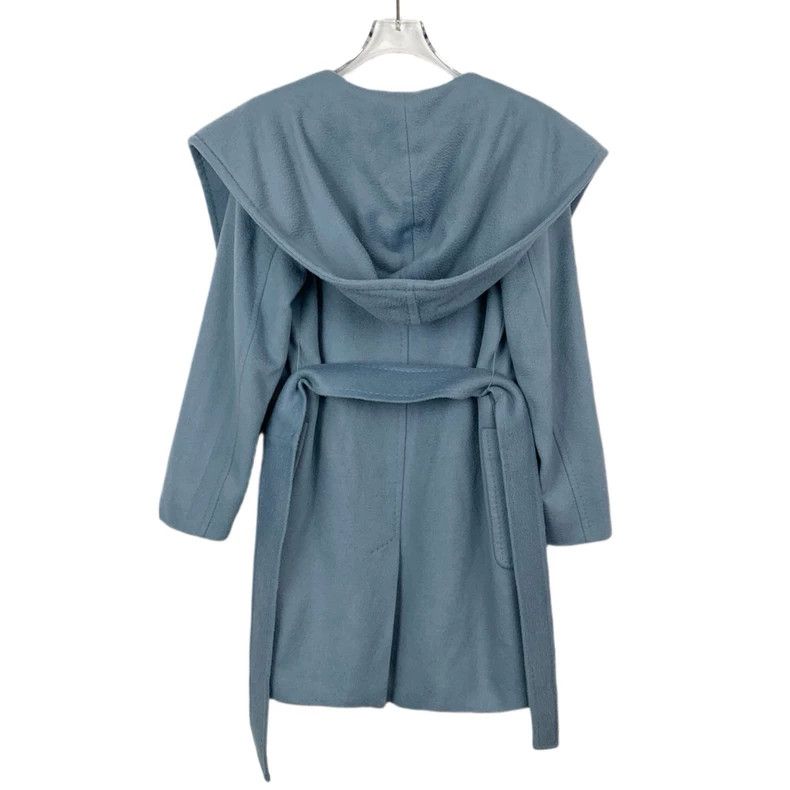 Max Mara Max Mara Blue hooded lapel belted cashmere coat Size XXS / US 00 / IT 34 - 2 Thumbnail