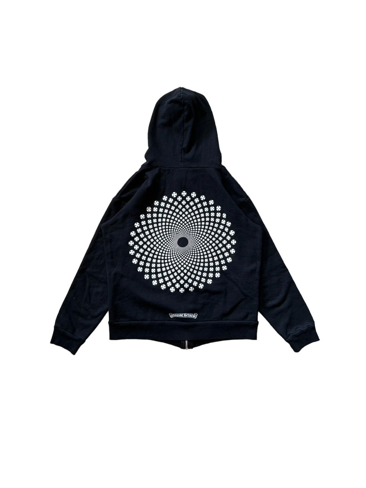 Pre-owned Chrome Hearts Zip Up Hoodie With Back Print In Black