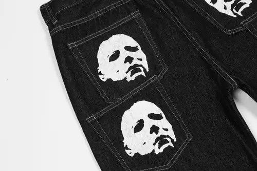 VIBE FACES Graphic Black Denim Jeans Size US 30 / EU 46 - 6 Thumbnail