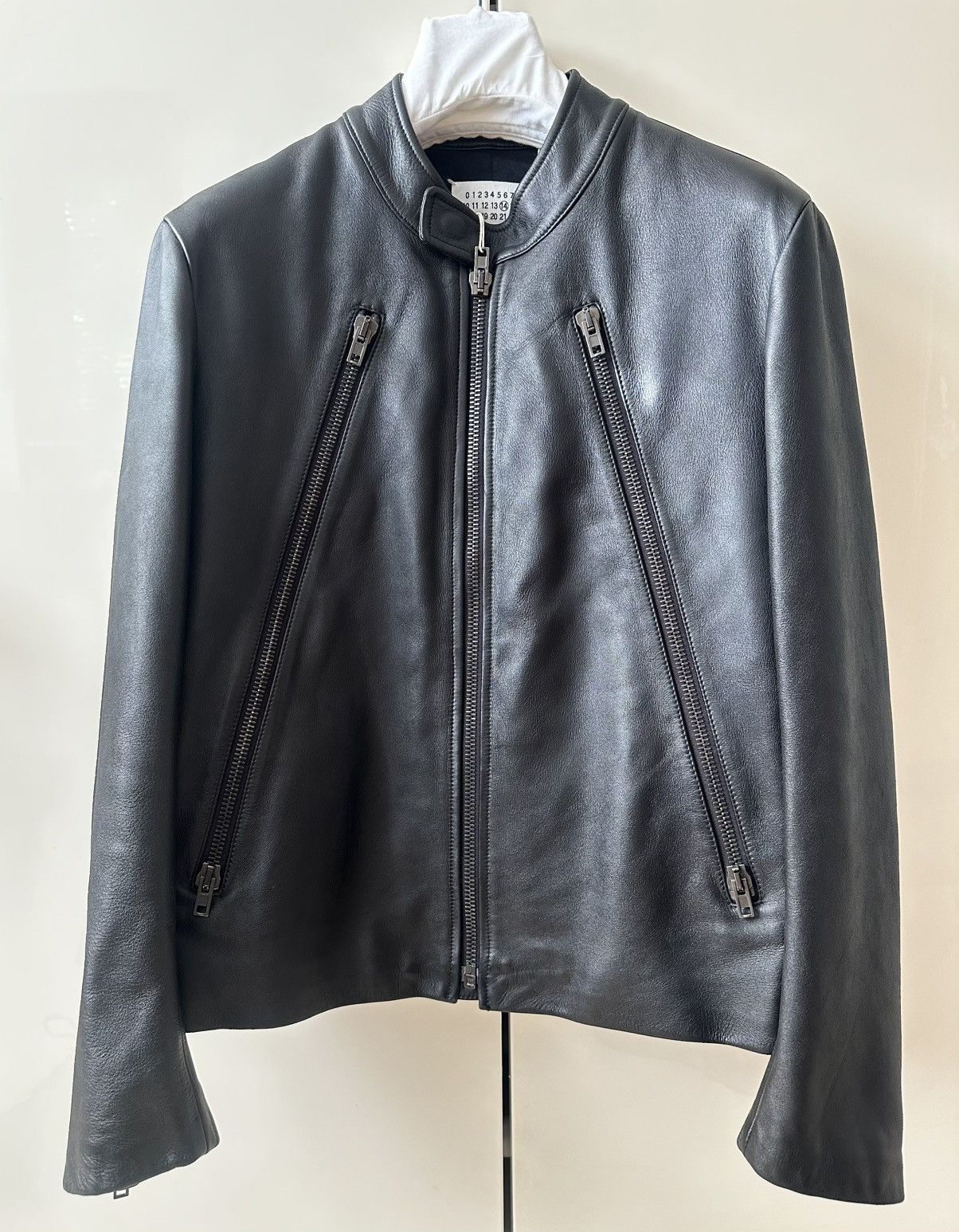 【Maison Margiela】 09SS 5-zip Leather Maison Margiela Black 5-Zip Leather Jacket Maison Margiela