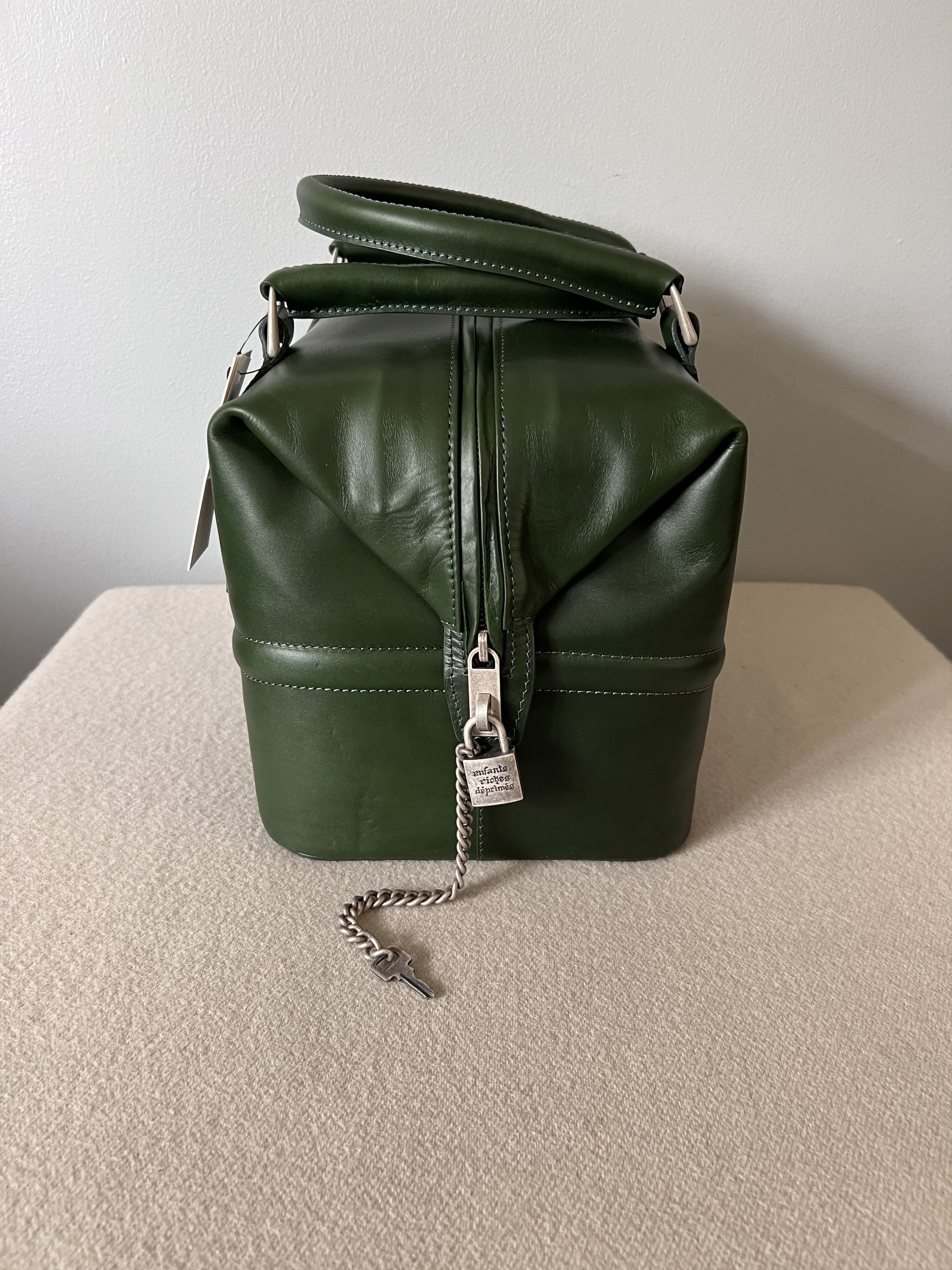 Enfants Riches Deprimes Enfants Riches Deprimes Leather Bowling Bag in Green Size ONE SIZE - 3 Thumbnail