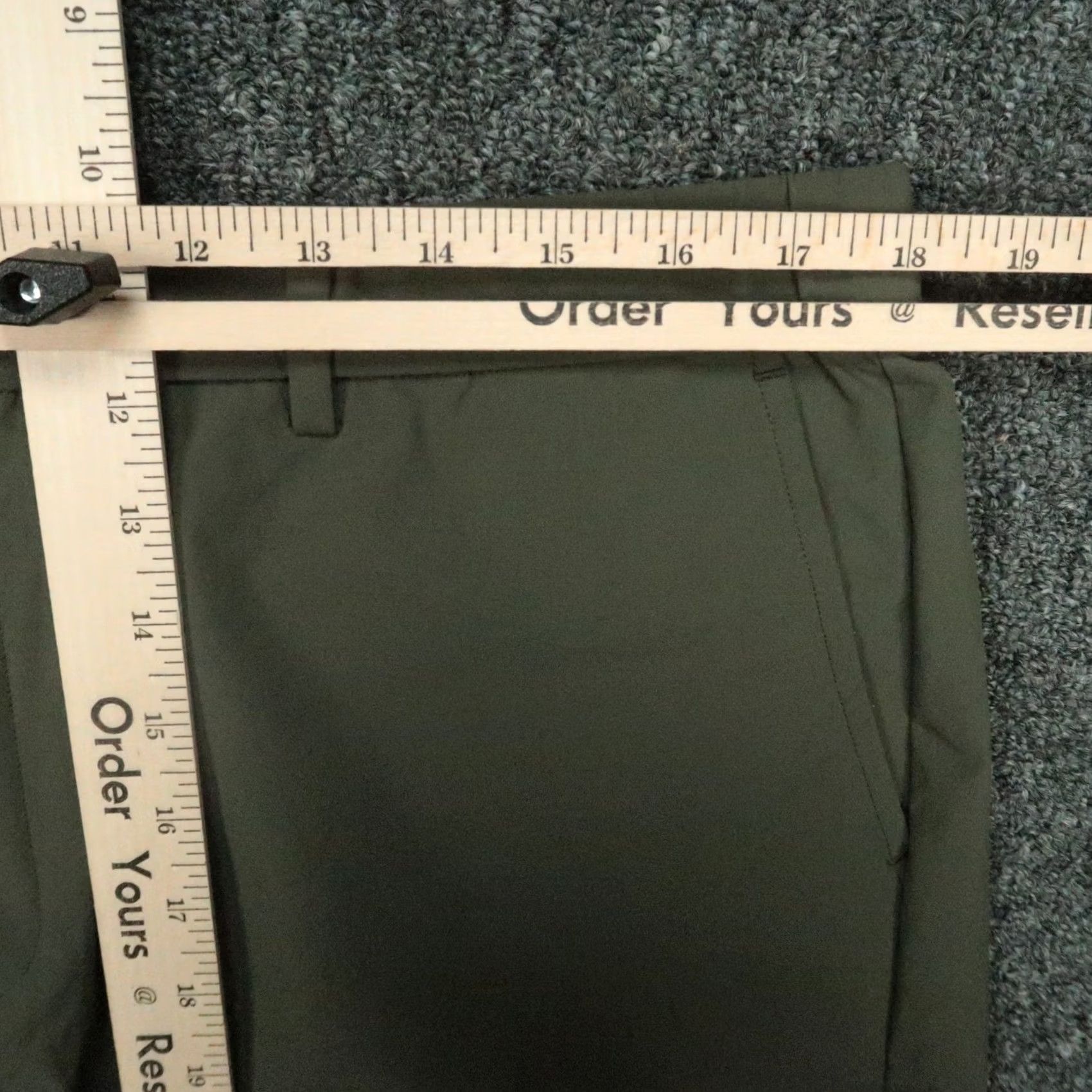 Olive Bearbottom Shorts Mens XL Olive Green Performance 7" Chino Nylon Spandex Pockets Regular Athletic Casual Holiday? Size US 36 / EU 52 - 7 Thumbnail