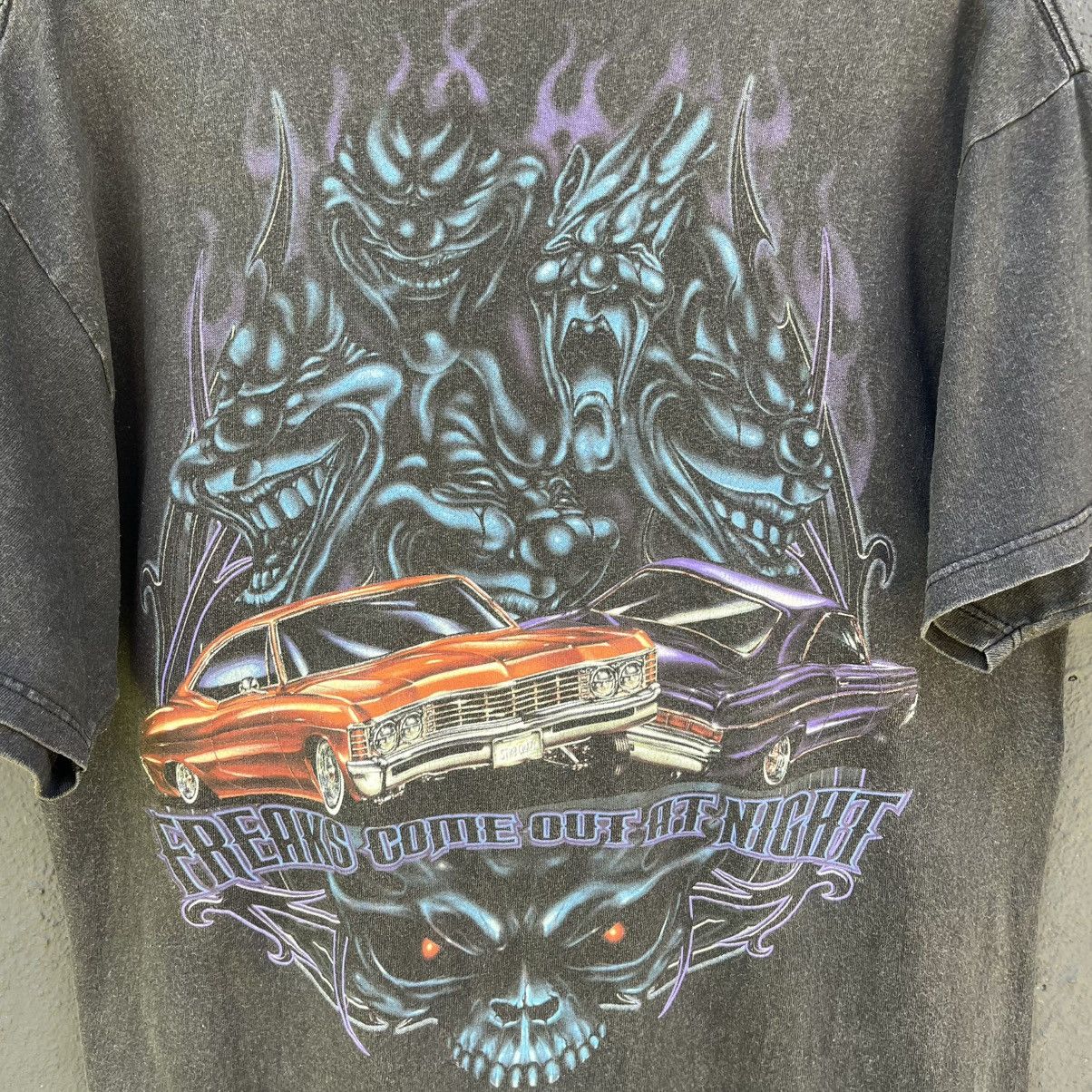 Vintage Thrashed Faded 90s Rollin Hard Erd Grunge Tee Size US L / EU 52-54 / 3 - 2 Thumbnail
