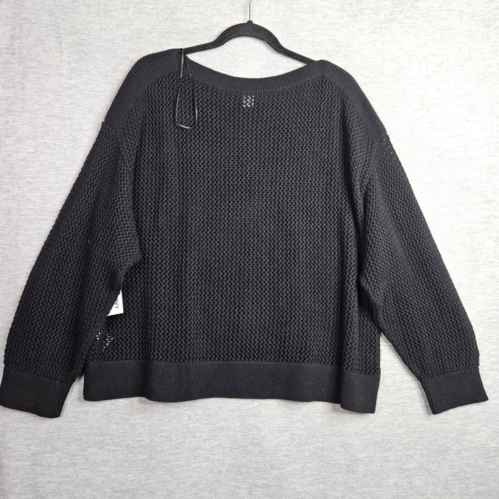 Old Navy Old Navy Black Knit Crochet Detail Long Sleeve Sweater XL Womens Pullover Modern Casual All Seasons Cotton Regular NWT Size XL / US 12-14 / IT 48-50 - 2 Thumbnail
