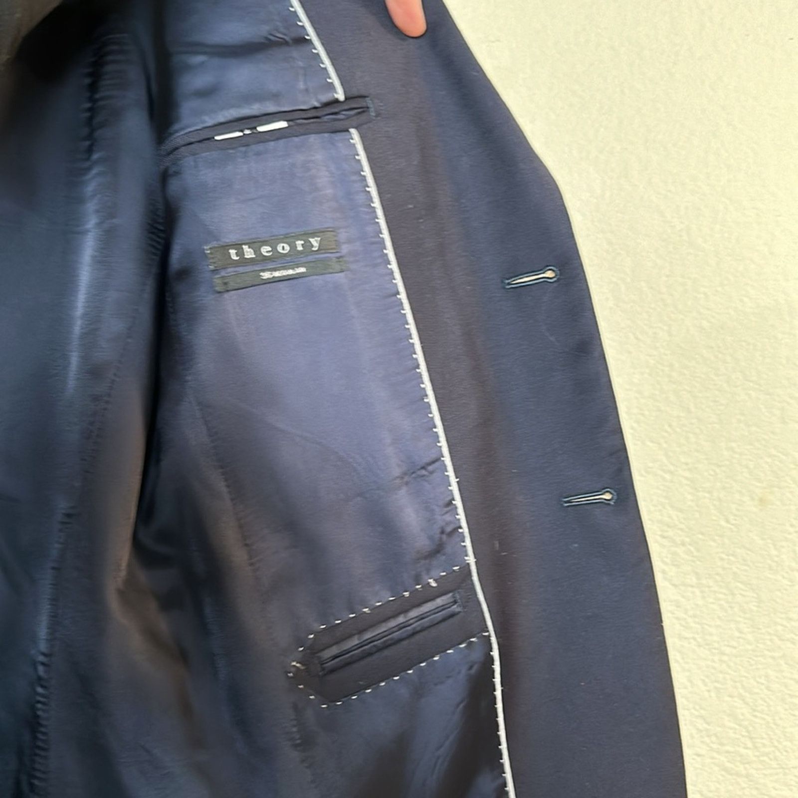 Theory NEW Theory Xylo Regular Fit 100% Wool Sport Coat Blue 36R Size 36R - 12 Thumbnail