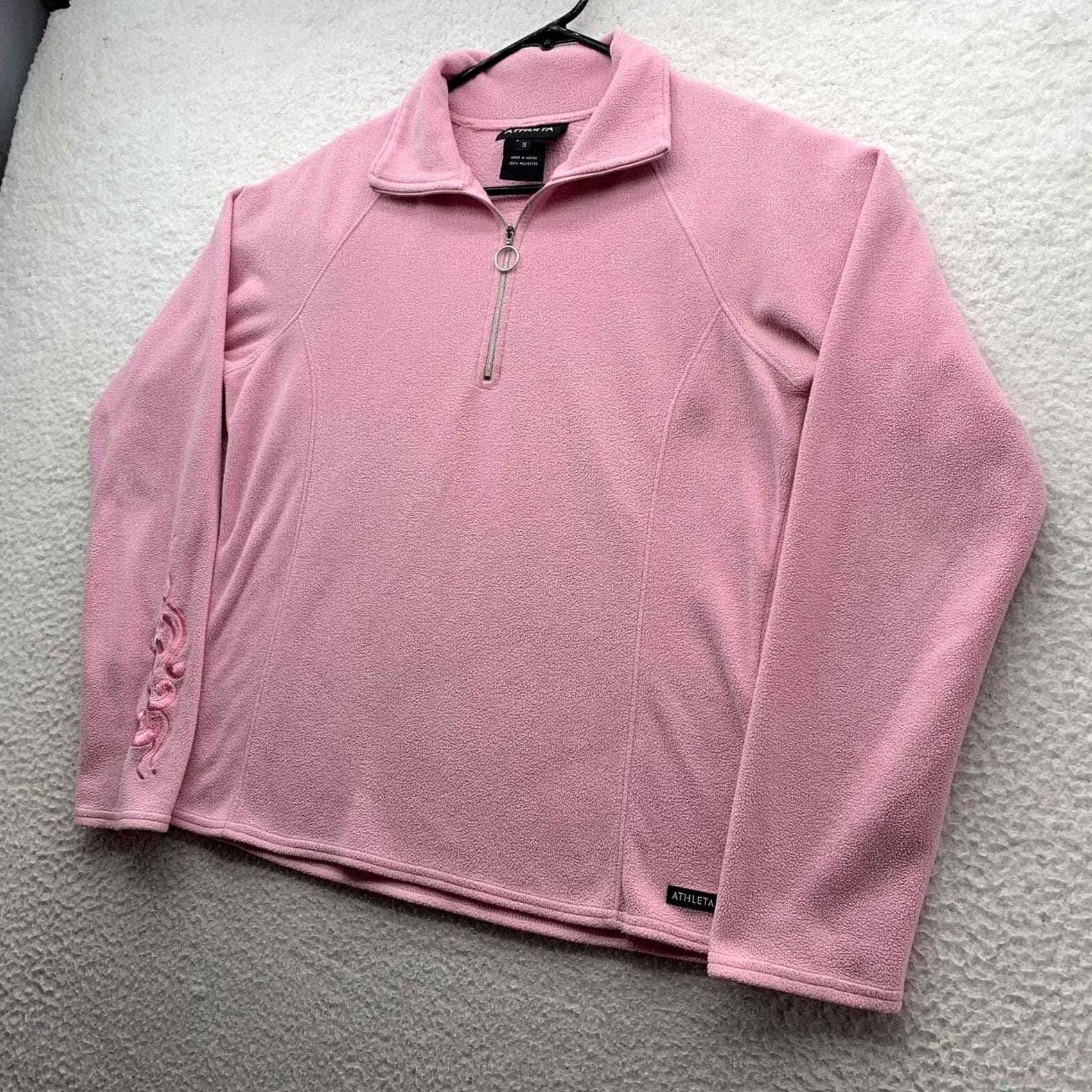 Athleta Athleta Fleece Jacket Womens Small S Pink Black 1/4 Zip Outdoor Athleisure Size S / US 4 / IT 40 - 4 Thumbnail