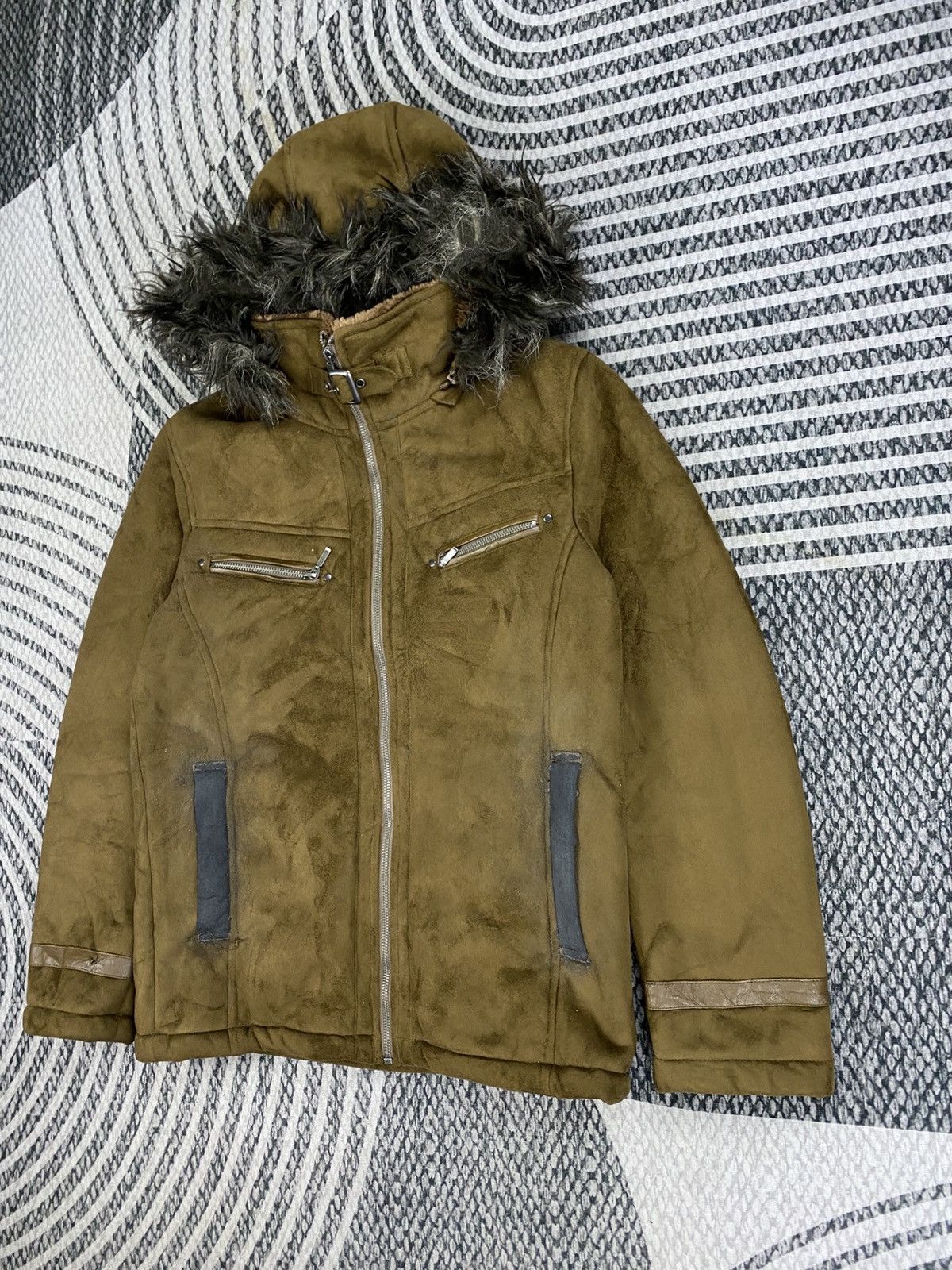 Hysteric Glamour Vtg Louis Cavlon Faux Fur Hooded Suede jacket Size US S / EU 44-46 / 1 - 4 Thumbnail