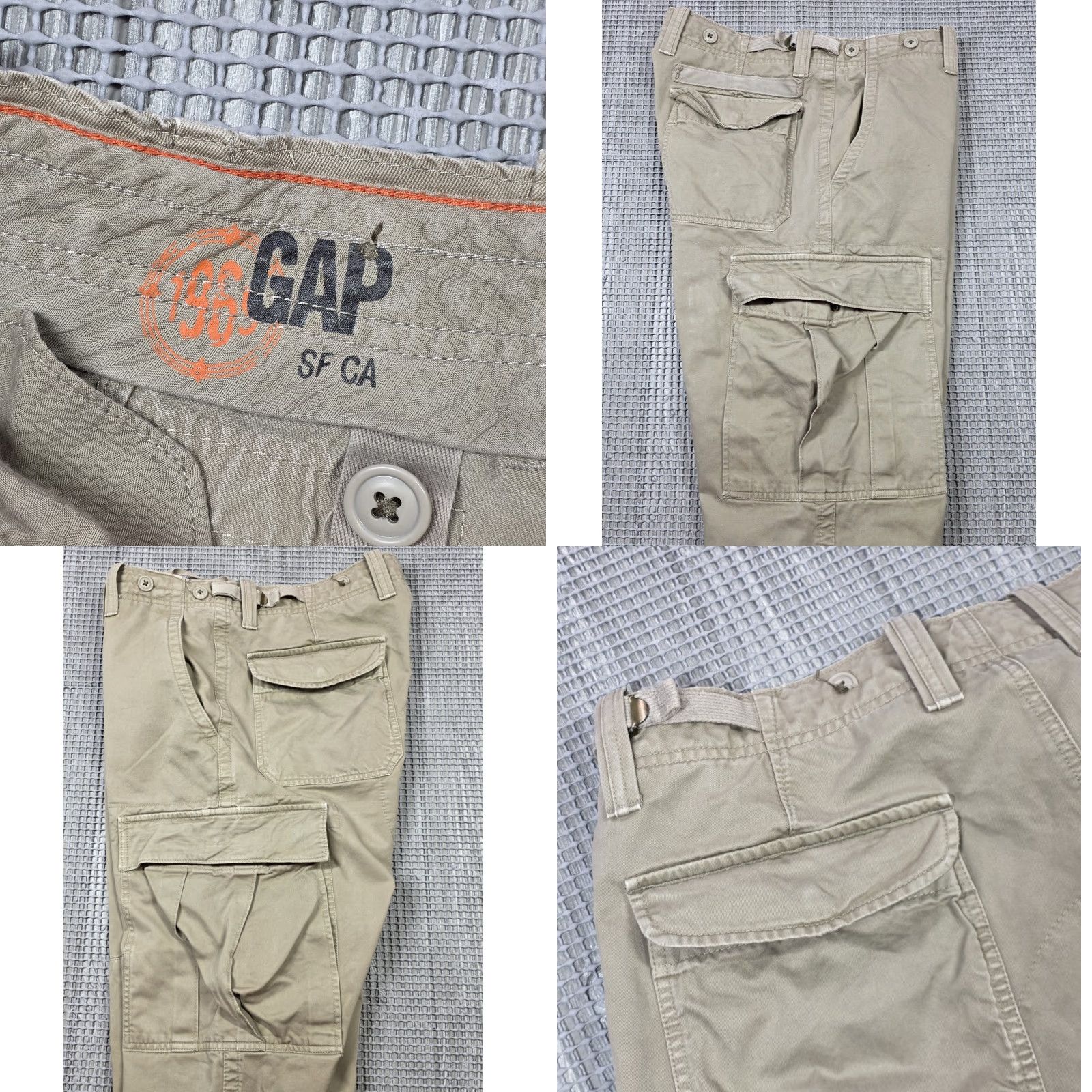 Gap VINTAGE Gap Cargo Pants Mens 36x30 Baggy Military Army Beige 90s Y2K Grunge Hip Hop Skater Cargo Pants Mens Beige Size US 36 / EU 52 - 9 Thumbnail