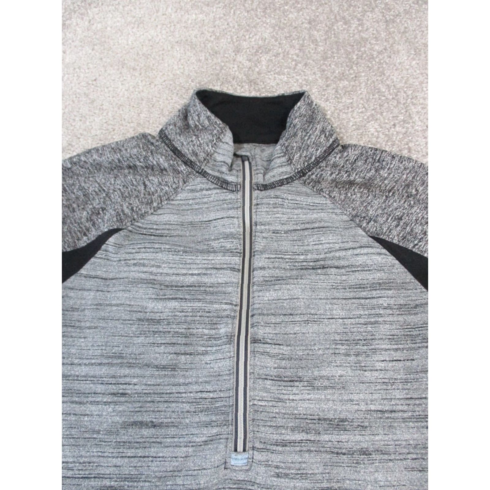 Athleta ATHLETA Womens Small Gray Black Running Half Zip Sweater Activewear Long Sleeve Mock Neck Size S / US 4 / IT 40 - 2 Thumbnail