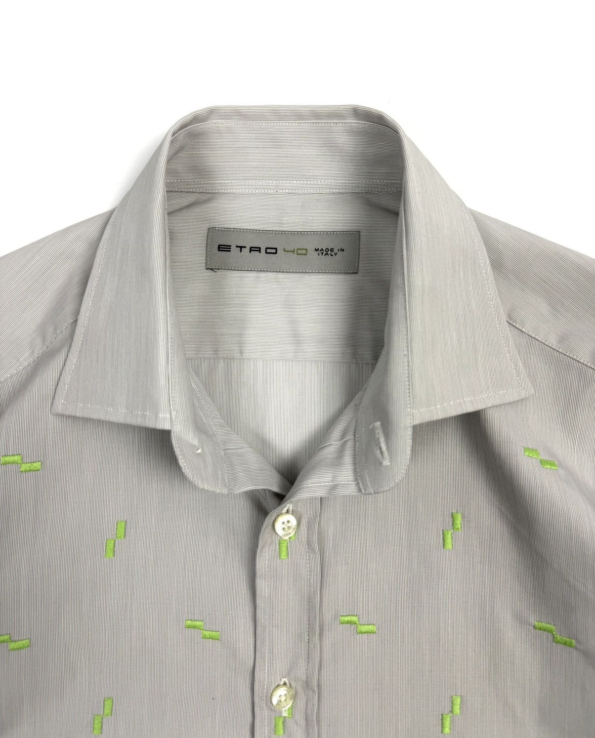 Etro Rare ETRO Luxury Cotton Button-Up Shirt Gray Italy Vintage Size US L / EU 52-54 / 3 - 10 Thumbnail