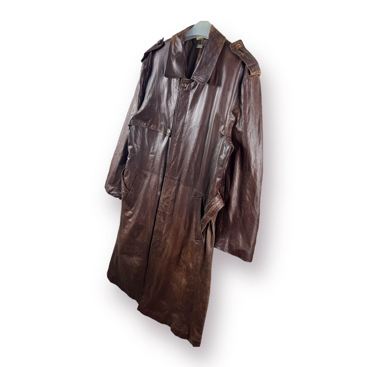 Other 🔥 LEATHER URBAN INTERMEZZO TRENCH COAT Size US S / EU 44-46 / 1 - 7 Thumbnail