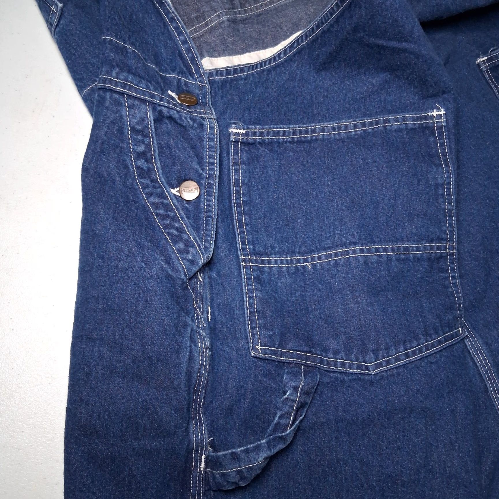 Walls Walls Workwear Overalls Jeans Denim Carpenter 52x31 Blue Men Bibs 5-Pocket Denim Work Bibs Dark Wash Mens Workwear Size US 36 / EU 52 - 7 Thumbnail