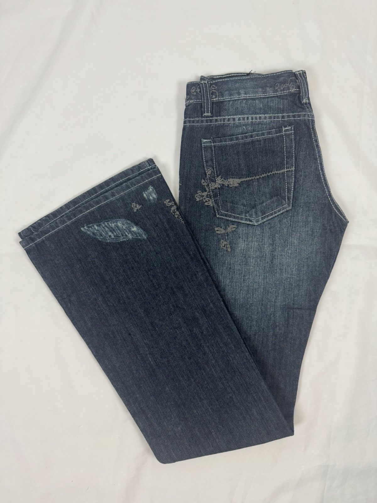 Rude Embroidered Low Rise Bootcut Flared - W28 L34 Size 28" / US 6 / IT 42 - 7 Thumbnail