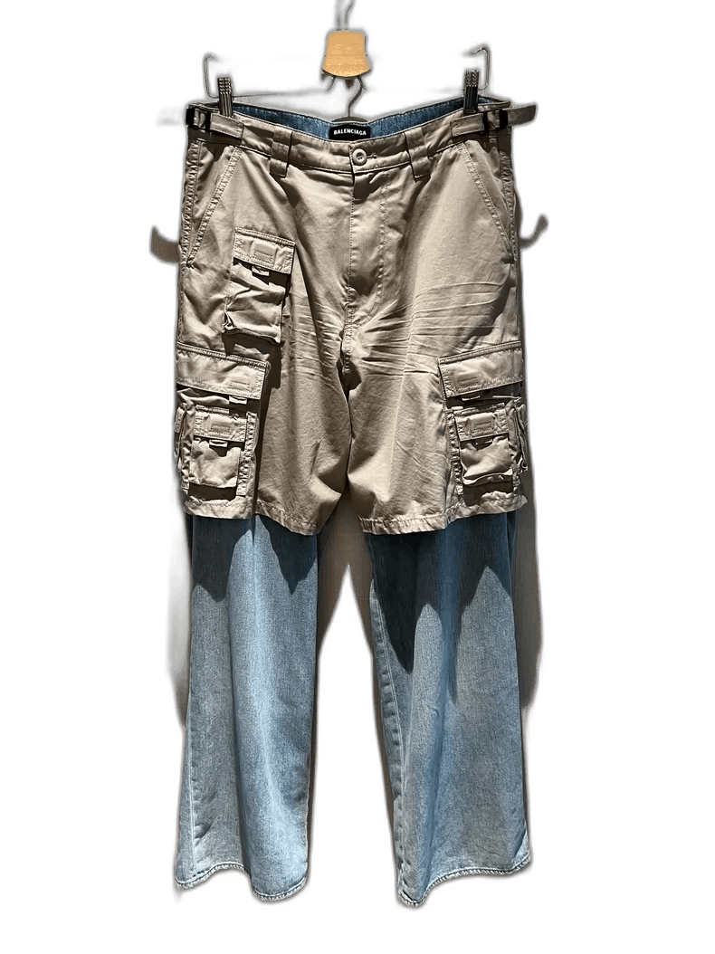 Balenciaga Balenciaga Balenciaga Mixed Cargo Jeans Pants -2507 Size US 32 / EU 48 - 1 Thumbnail