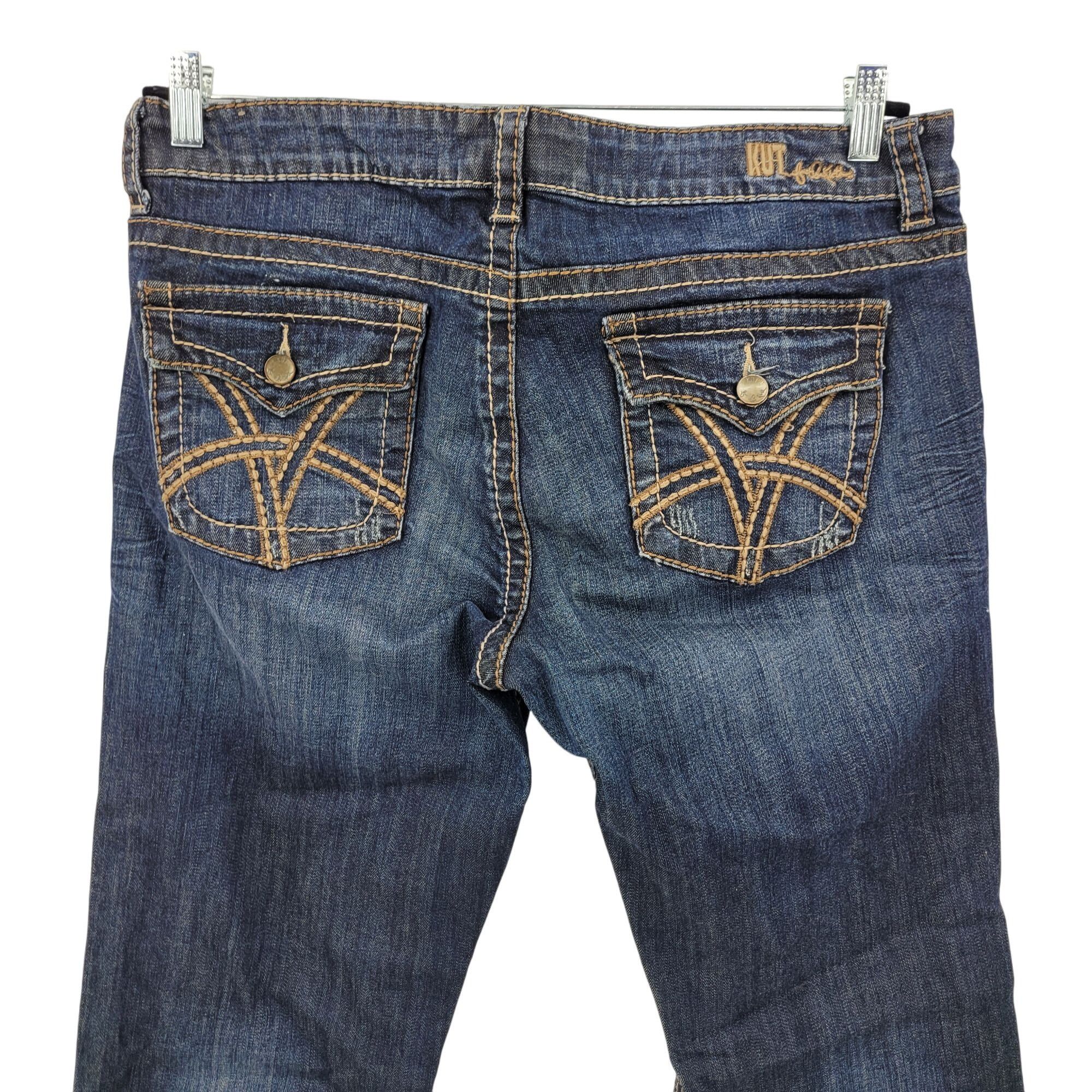 Other Kut From The Kloth Womens So Low Jeans Sz14 Dark Wash Bootcu Size 36" / US 14 / IT 50 - 11 Thumbnail
