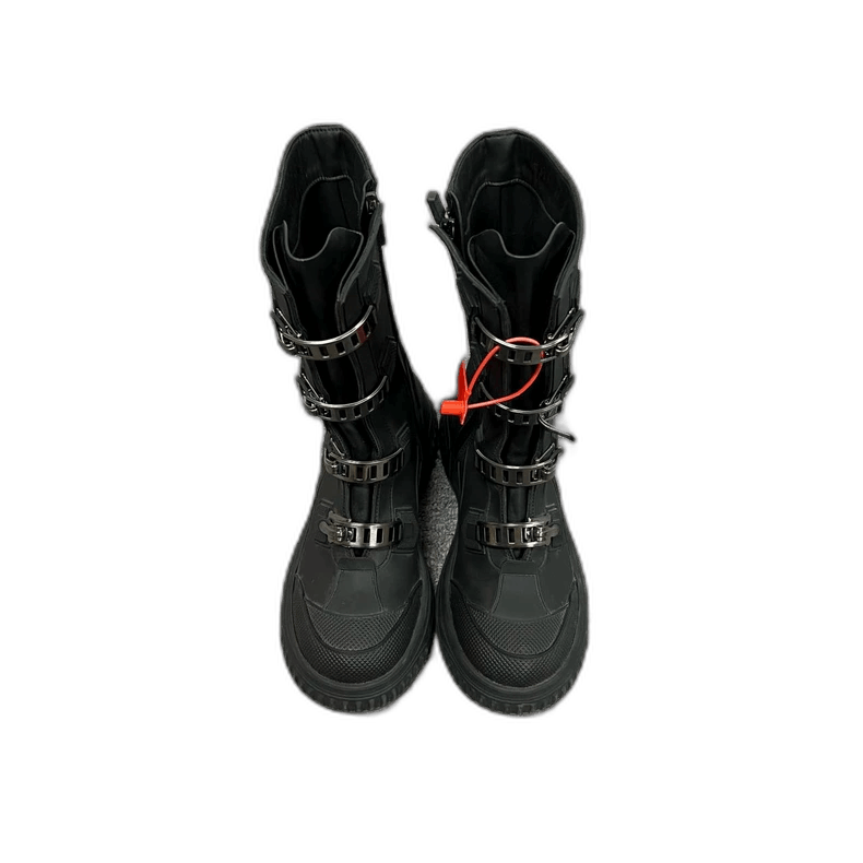 Dior Dior Black Motorcycle Boots with Unique Buckles-2506 Size US 5.5 / IT 35.5 - 1 Thumbnail