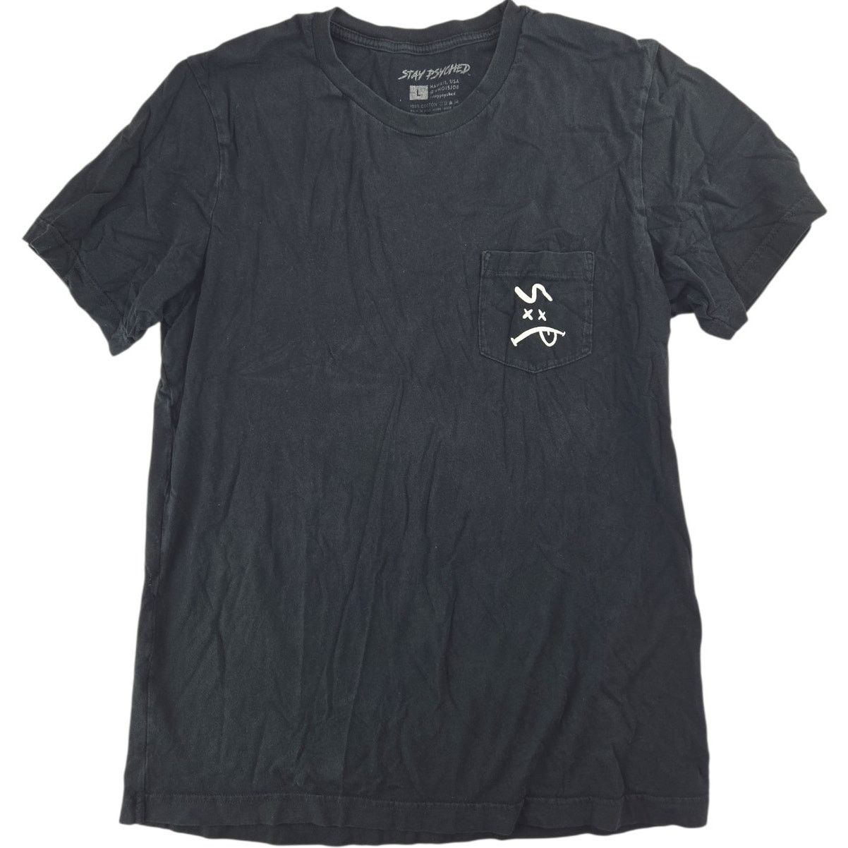 Other Stay Psyched | Black T-shirt with Fun/Funny graphics | Large Size US L / EU 52-54 / 3 - 1 Thumbnail