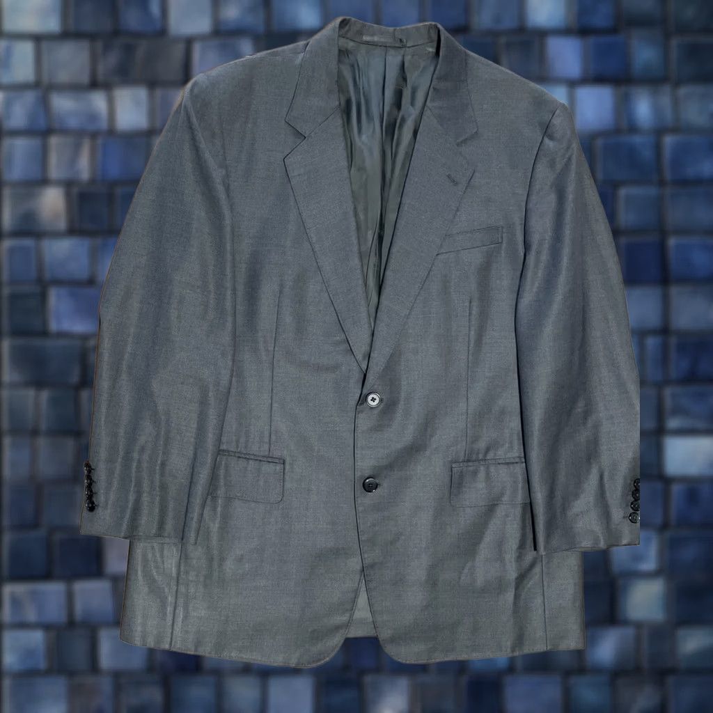 Ermenegildo Zegna VINTAGE Ermenegildo Zegna Sport Coat Jacket Mens 44R Blazer Gray Wool Silk Cashmere Notch 2-Button Single-Breasted Leather? Size 44R - 1 Thumbnail