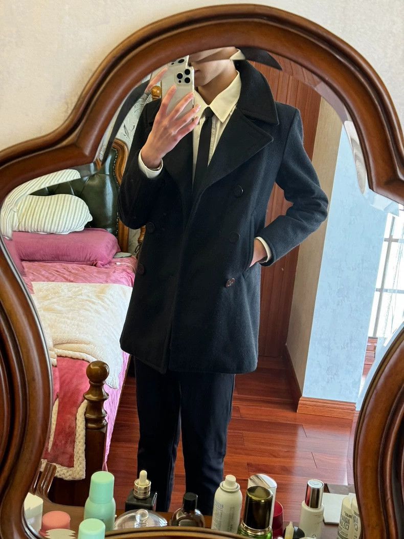 Saint Laurent Paris Saint Laurent Paris Navy coat in the first year of 13fw-250 Size US S / EU 44-46 / 1 - 8 Thumbnail