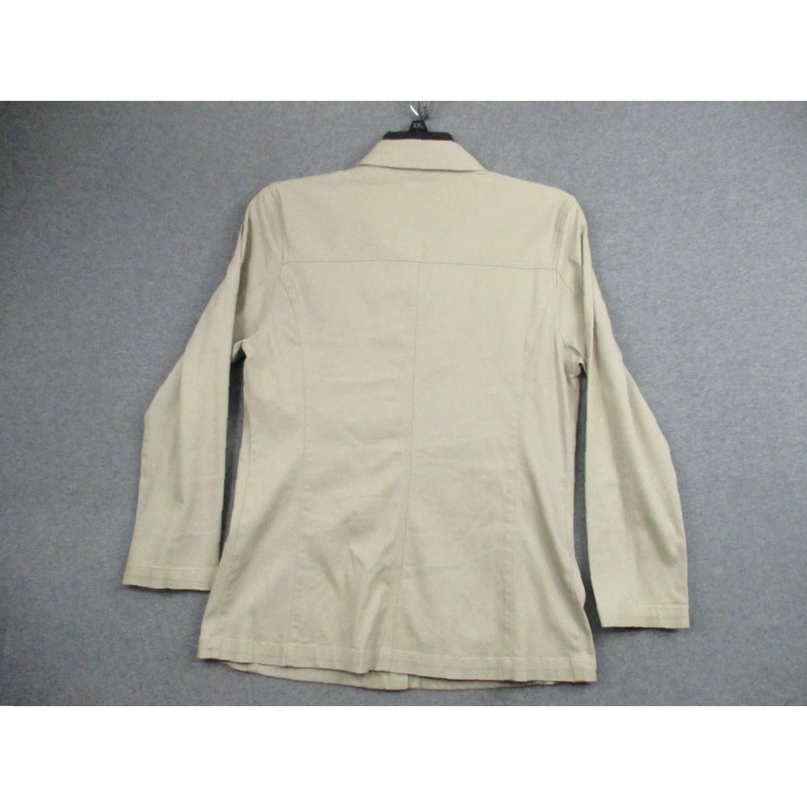Vintage VINTAGE REAL Comfort Jacket Women 10 Khaki Stretch Long Sleeve Metal Button Leather Outer Shell Beige 10 Womens Jacket Size L / US 10 / IT 46 - 7 Thumbnail