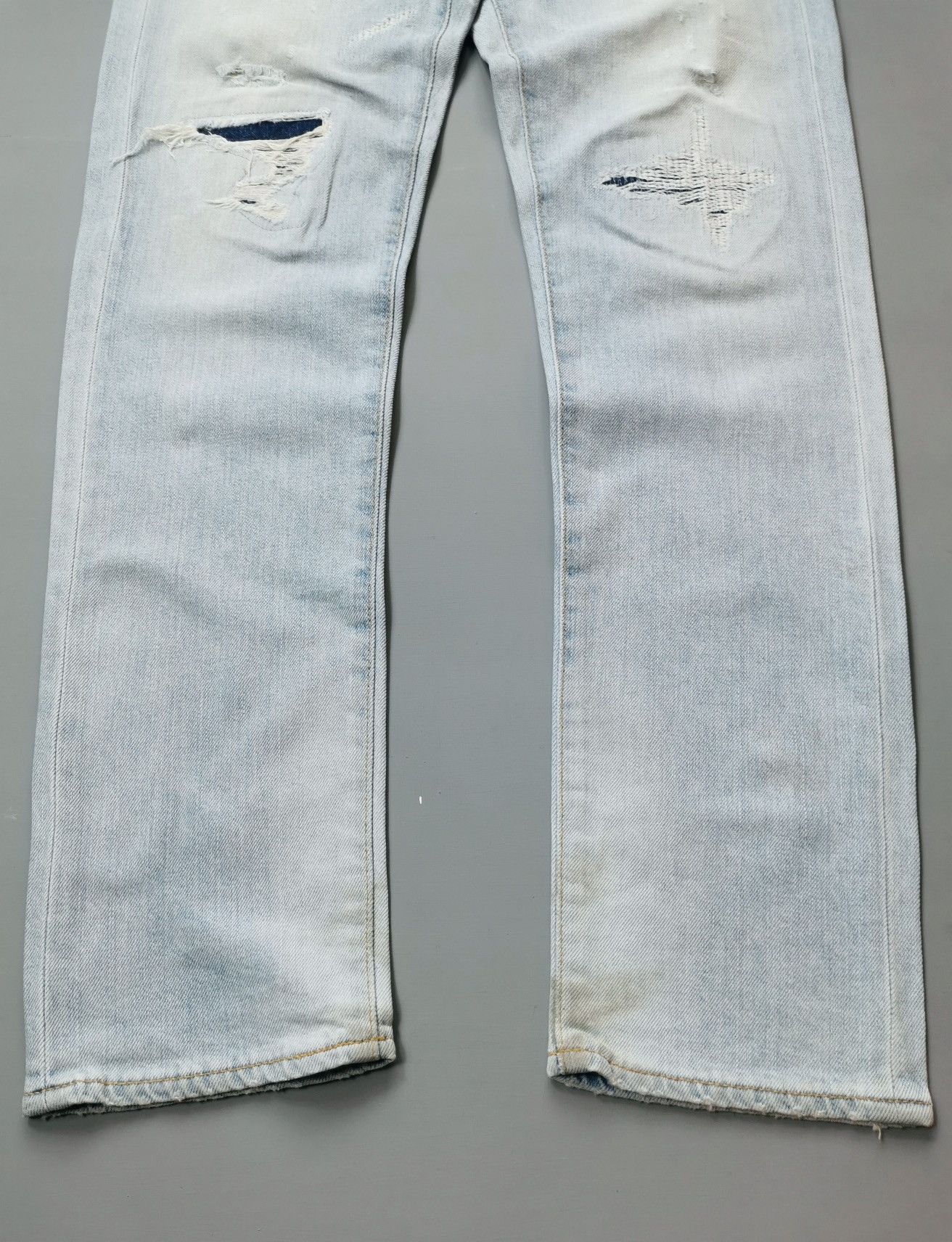 Pure Blue Japan Avila Beach Japan Blue Distressed Reworked Skinny Jeans Size US 30 / EU 46 - 6 Thumbnail