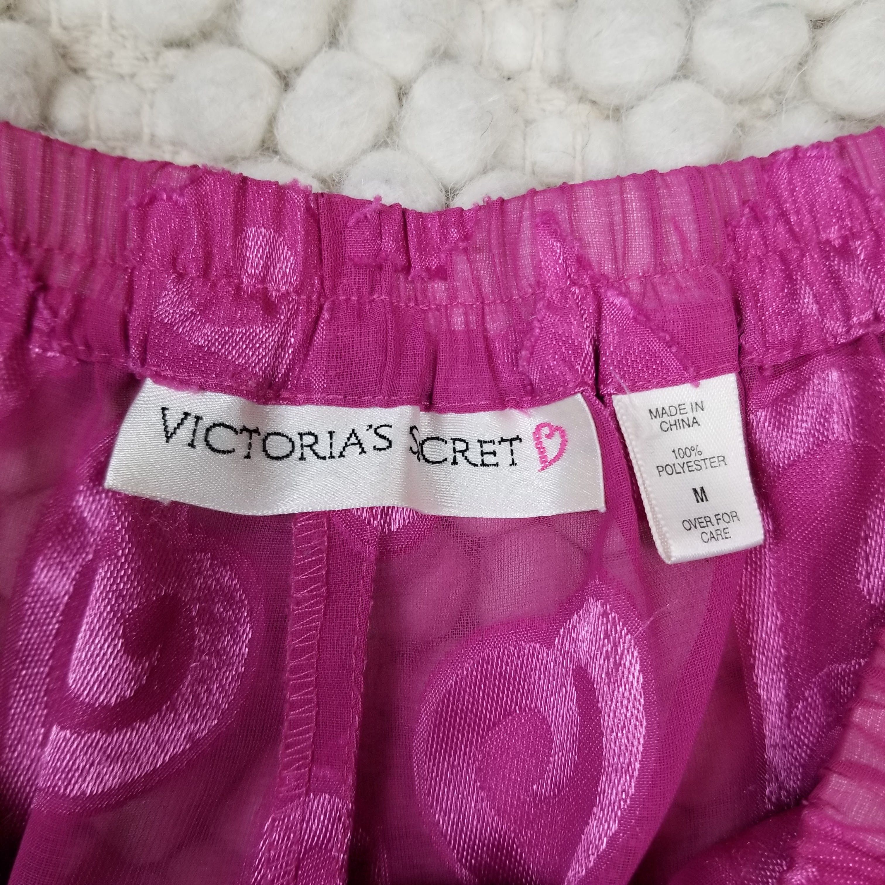 Victoria's Secret Vintage Heart Textured Pajama Set Sz Medium Size ONE SIZE - 11 Thumbnail