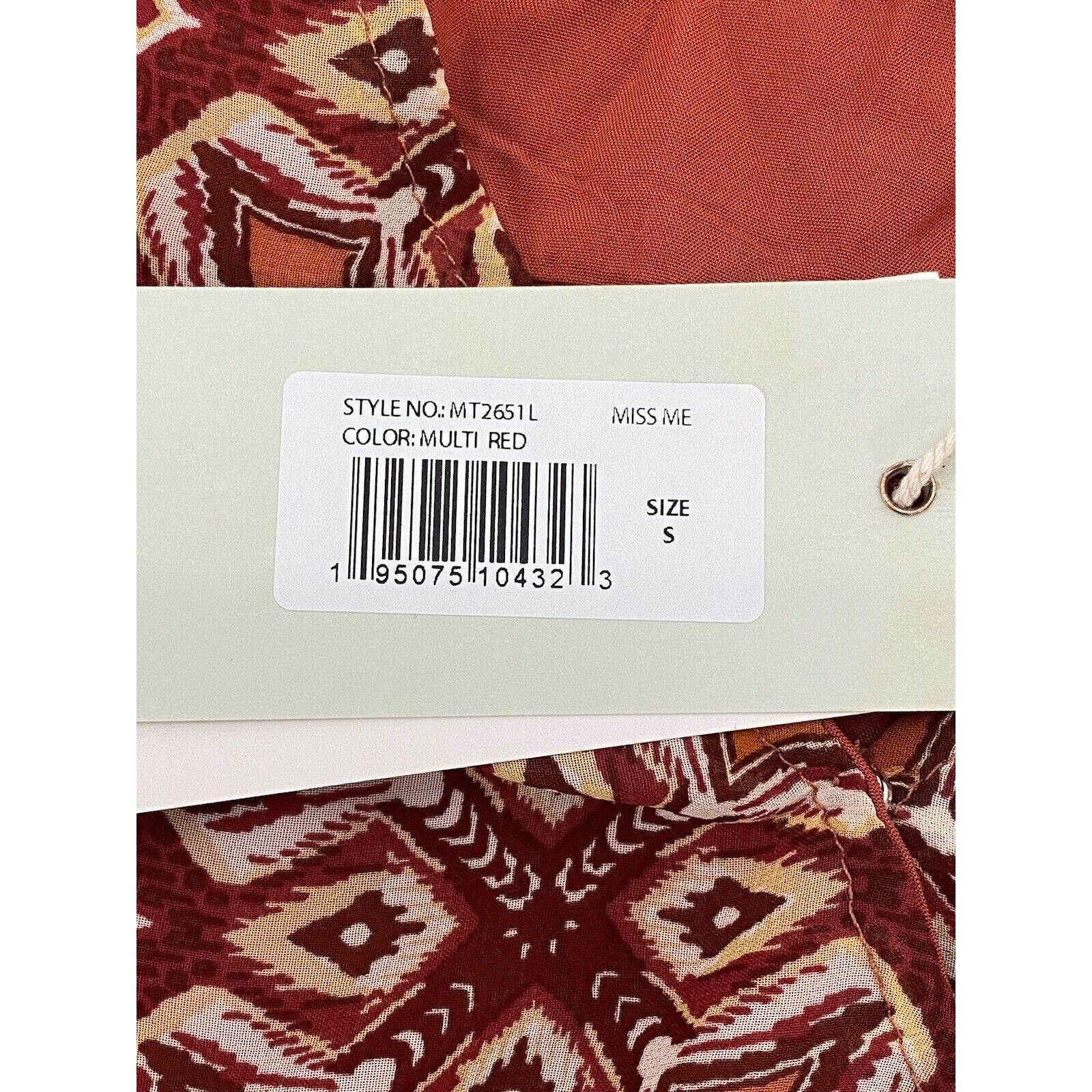 Miss Me NWT MISS ME Red Orange Bell Sleeve Cinched Waist Top Boho Size S / US 4 / IT 40 - 5 Thumbnail