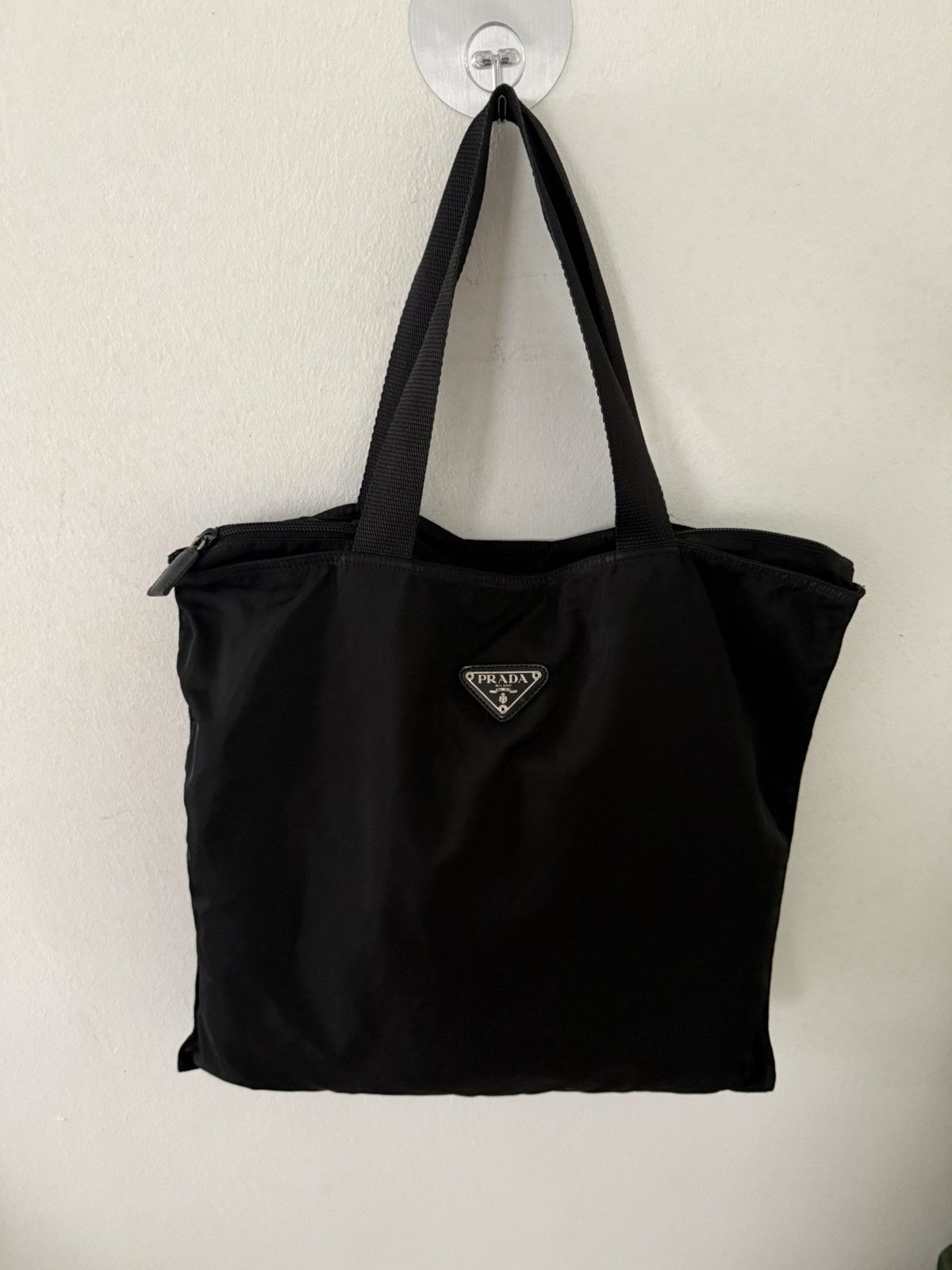 Prada PRADA black nylon tote bag saiz 16x16 inches made in ITALY Size ONE SIZE - 5 Thumbnail