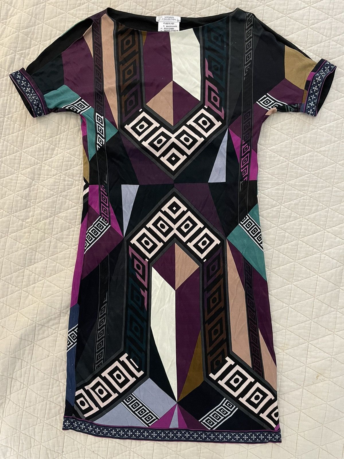 Versace Cold Shoulder Print Jersey Shift Dress Size S / US 4 / IT 40 - 1 Thumbnail