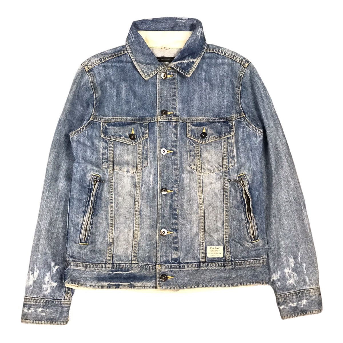Japanese Brand DENIM DISTRESSED STYLE BUTTON JACKET Size US M / EU 48-50 / 2 - 1 Thumbnail