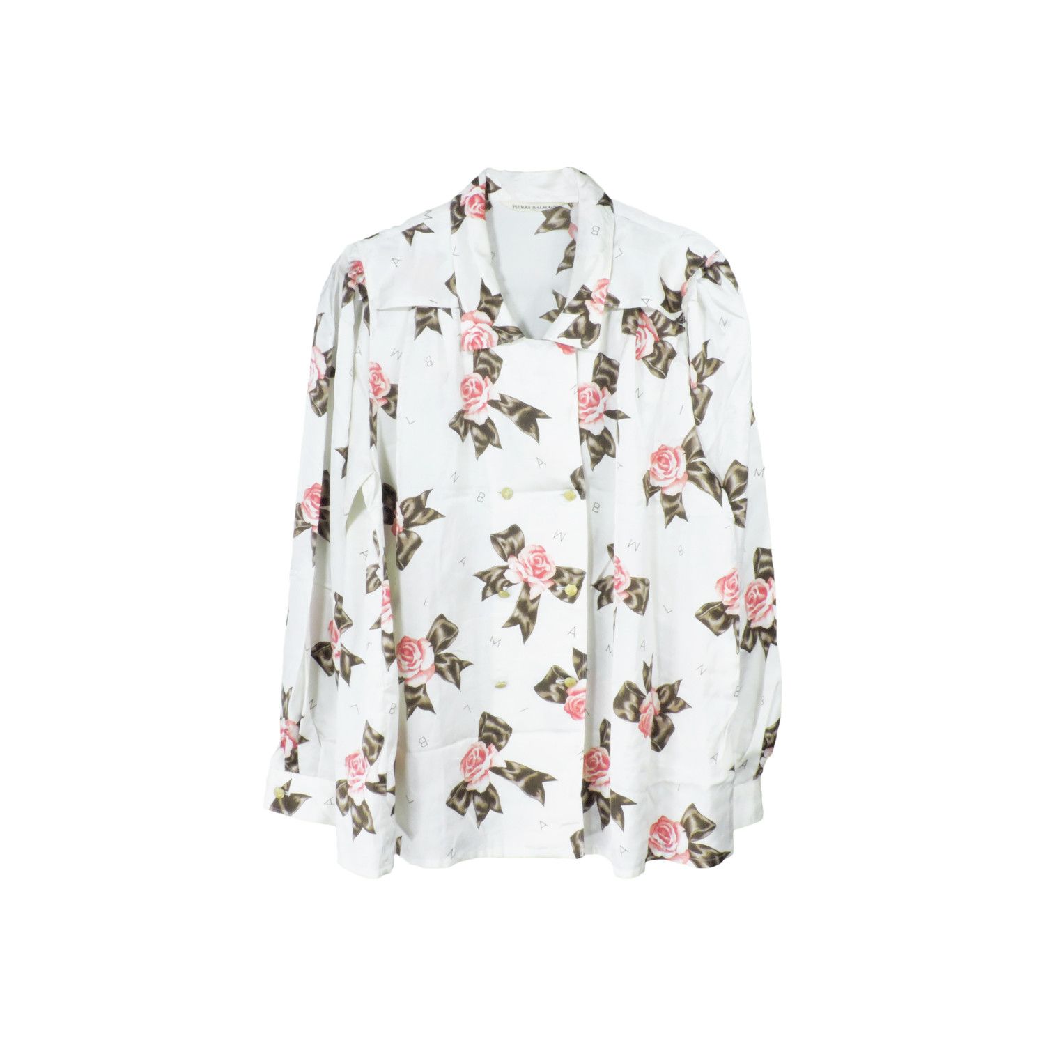 Balmain PIERRE BALMAIN FLOWER RIBBON MONOGRAM LONG SLEEVE SHIRT Size M / US 6-8 / IT 42-44 - 1 Thumbnail