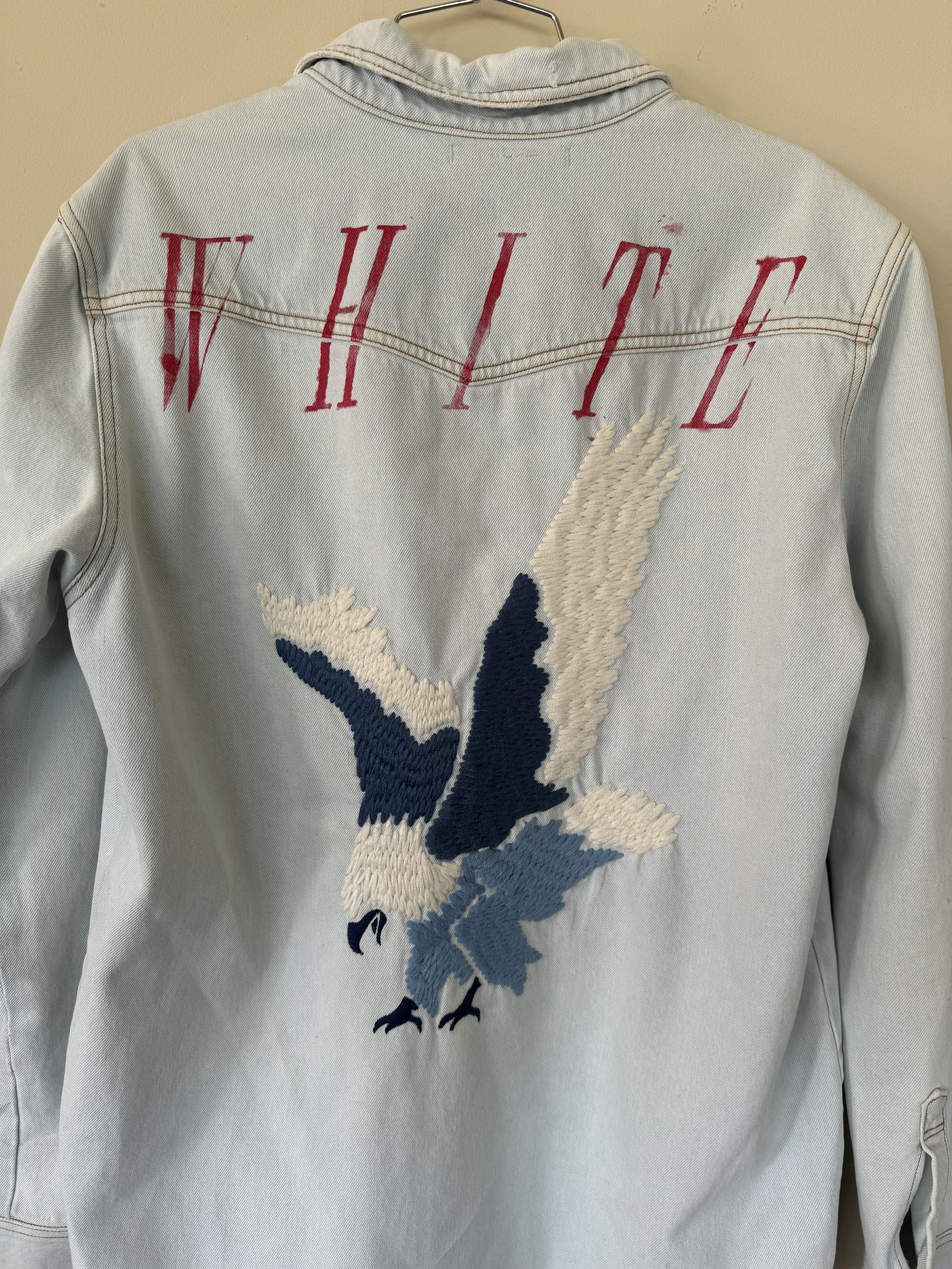 Off-White Off White Embroidered Eagle Light Denim Jacket Size US L / EU 52-54 / 3 - 5 Thumbnail