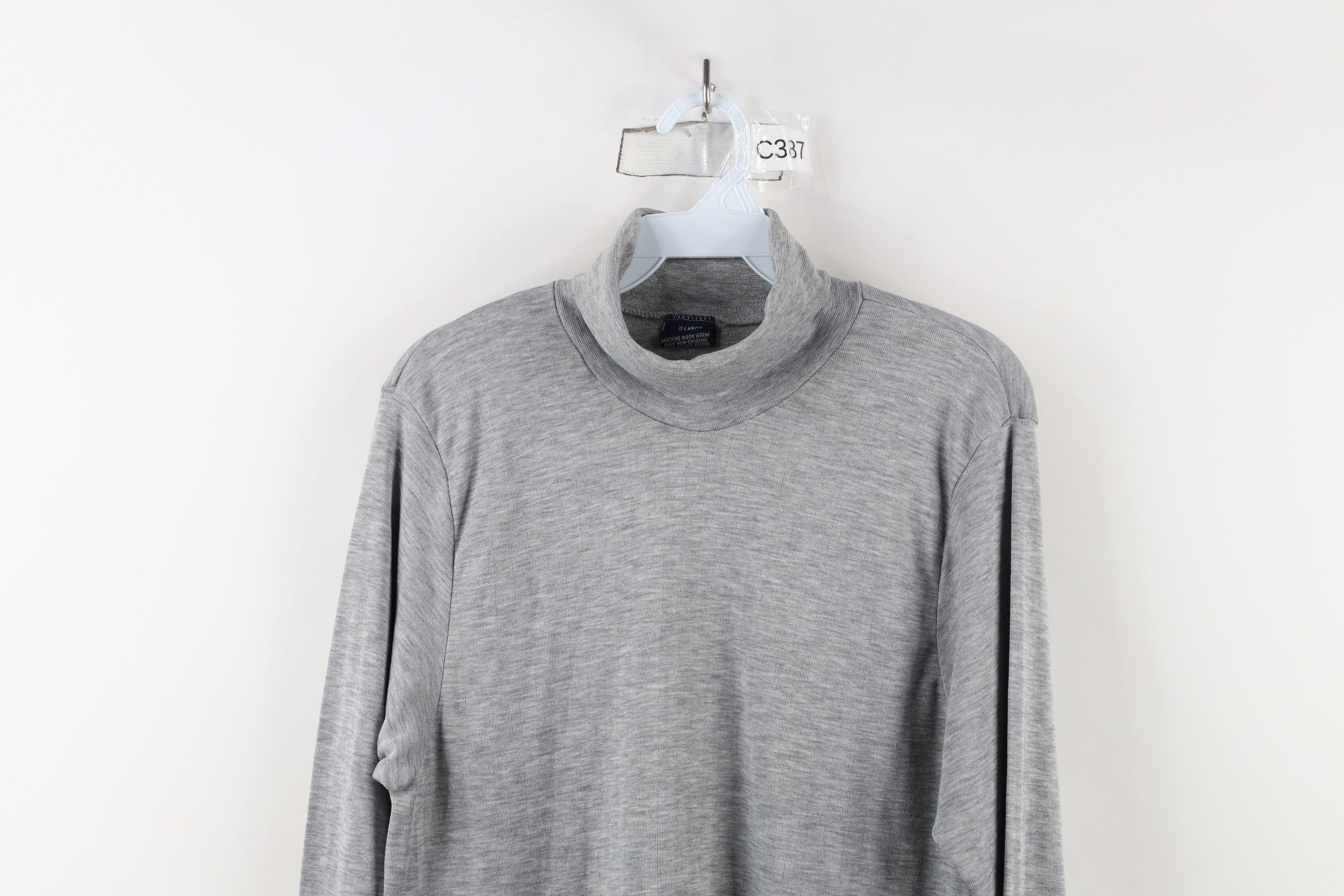 Vintage Vintage 90s Streetwear Thermal Turtleneck T-Shirt Gray USA Size US XL / EU 56 / 4 - 2 Thumbnail