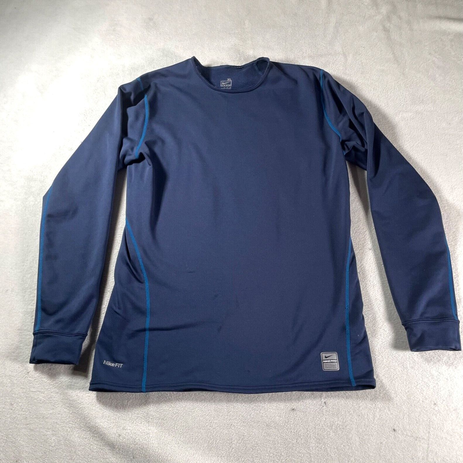 Nike Nike Pro Compression Shirt Mens Extra Large Blue Long Sleeve Workout  Warm Top | Grailed