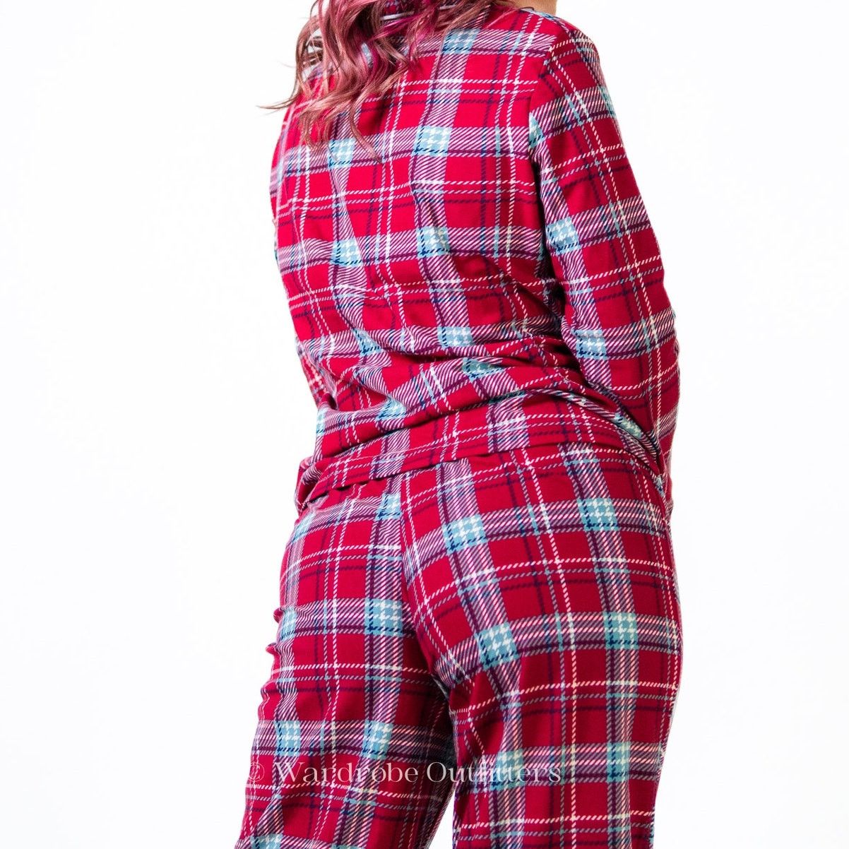 Designer Wonderly Intimates Plaid Flannel Pajamas Size ONE SIZE - 8 Thumbnail