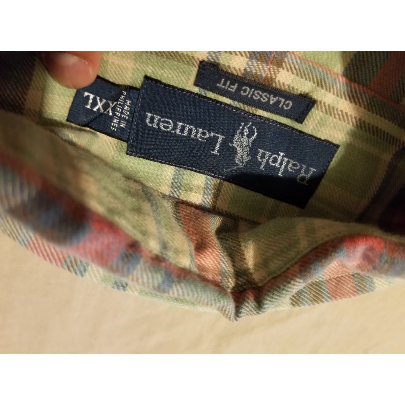 Polo Ralph Lauren Polo Ralph Lauren Dress Shirt Sweater 2XL Green Plaid Button Shacket Mens Size 48R - 3 Thumbnail
