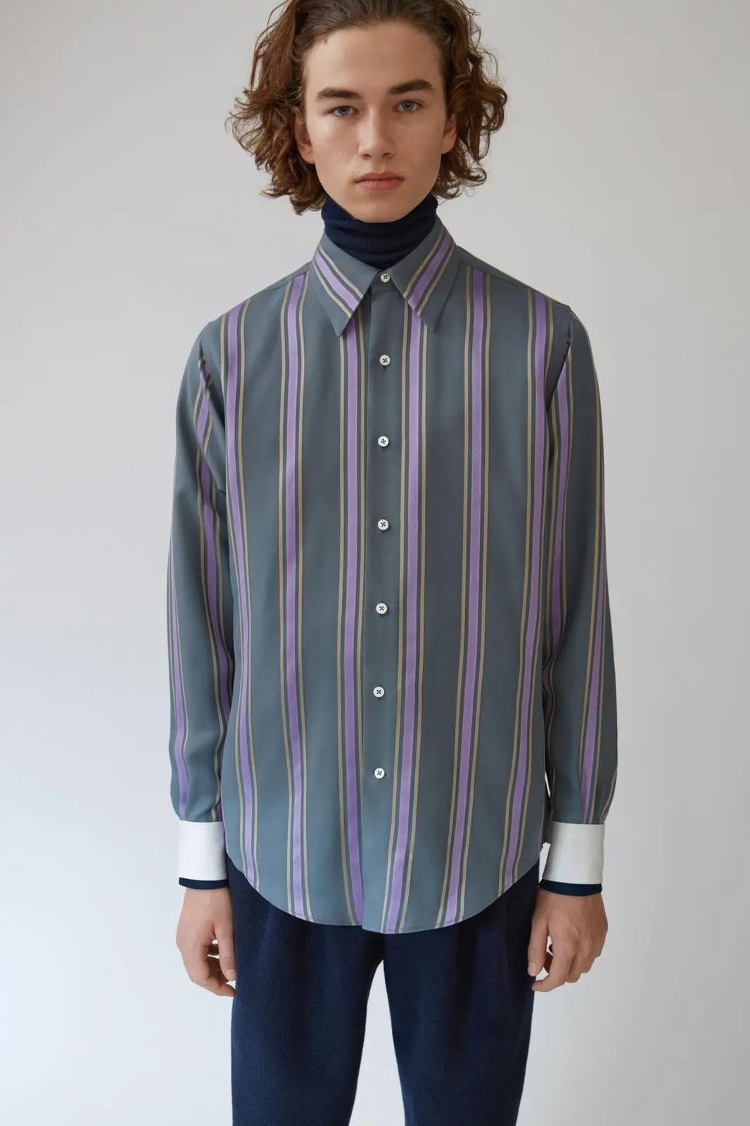 Acne Studios Acne Studios Code Wax Stripe AW17 Shirt Size US M / EU 48-50 / 2 - 1 Thumbnail